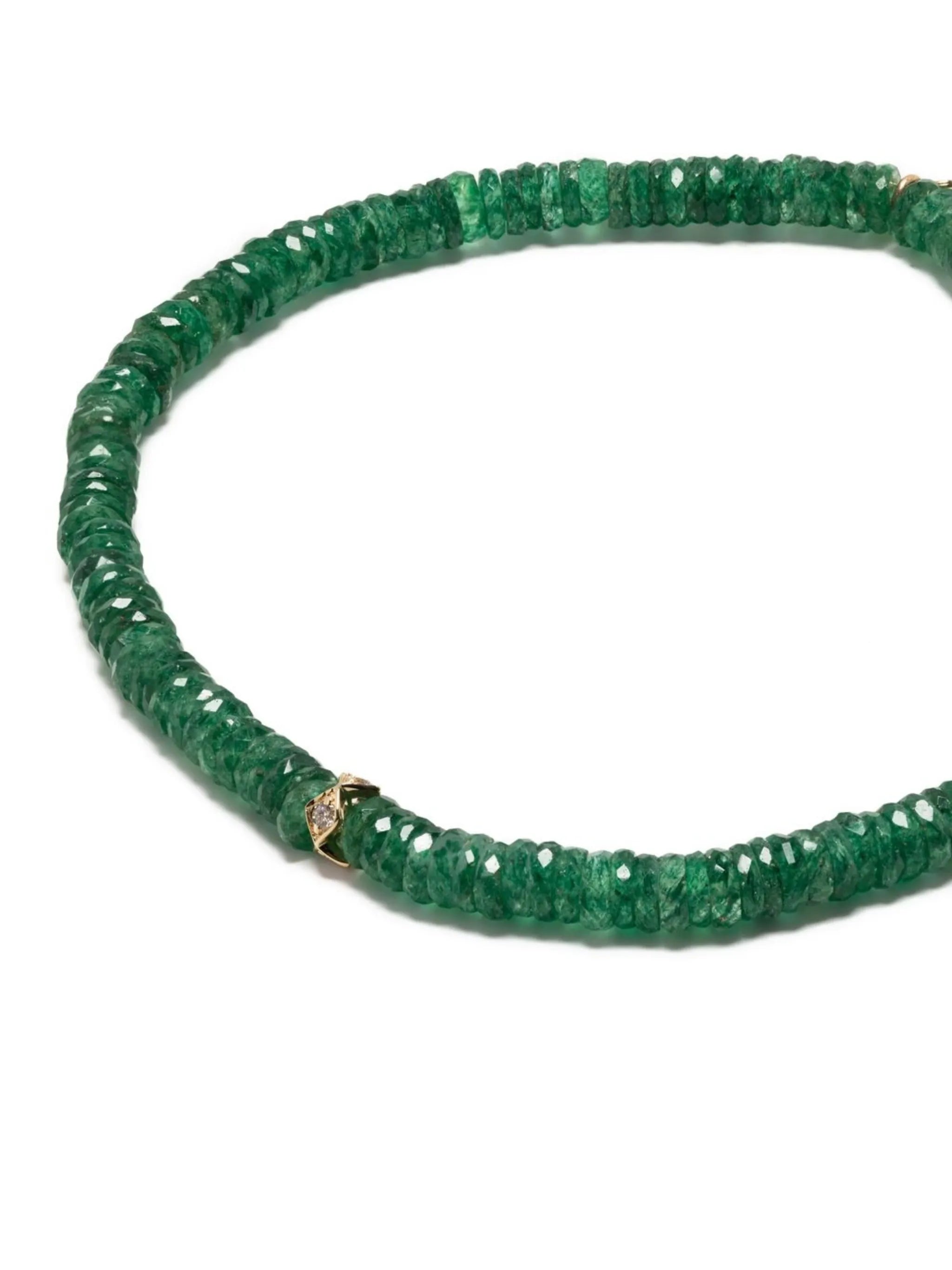 14kt yellow gold aventurine beaded bracelet
