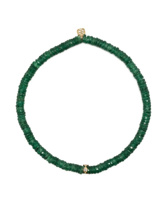 14kt yellow gold aventurine beaded bracelet