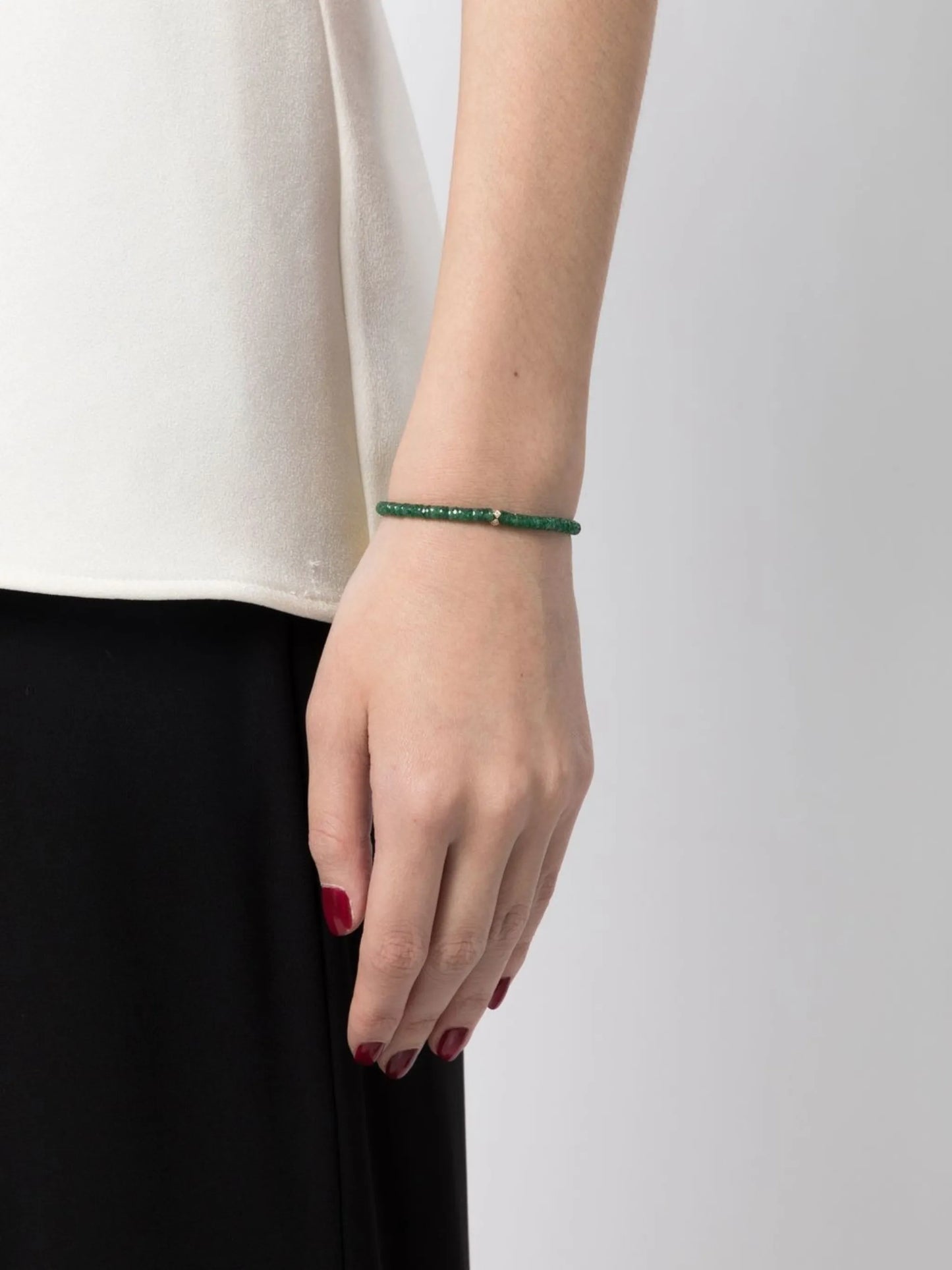 14kt yellow gold aventurine beaded bracelet
