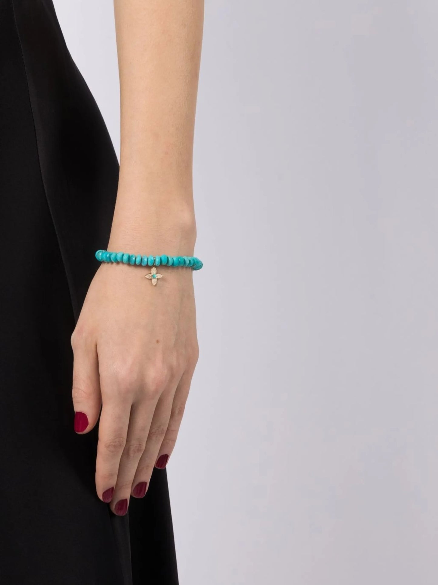 14kt yellow gold turquoise beaded bracelet