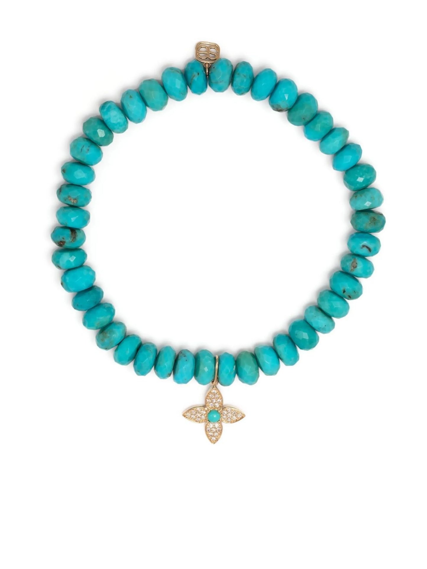 14kt yellow gold turquoise beaded bracelet