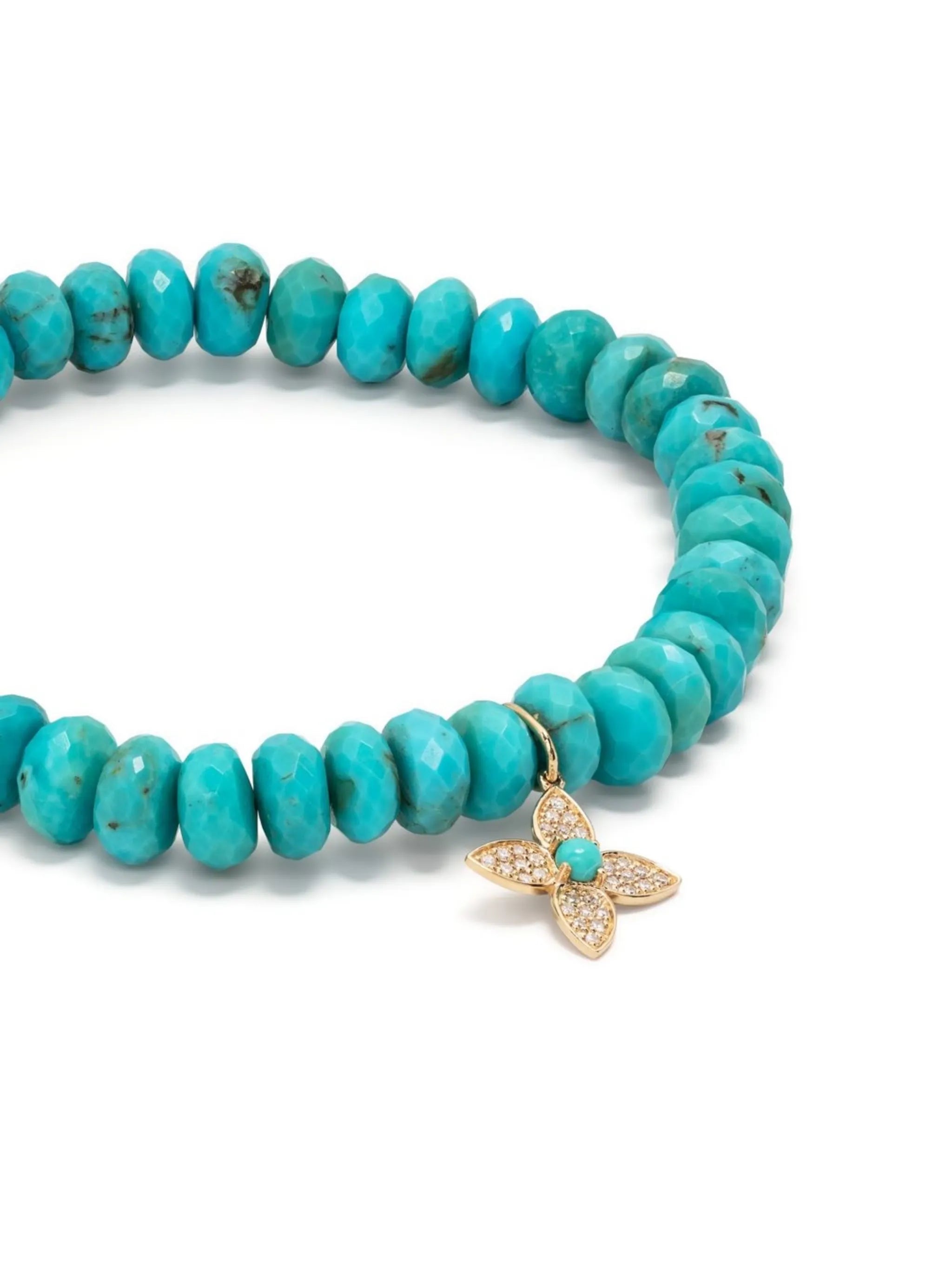 14kt yellow gold turquoise beaded bracelet