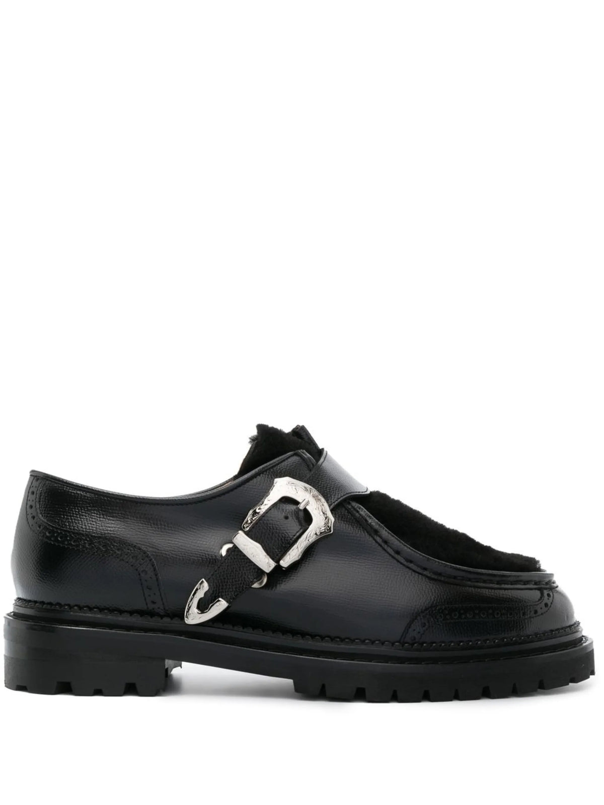 side buckle-fastening monk shoes