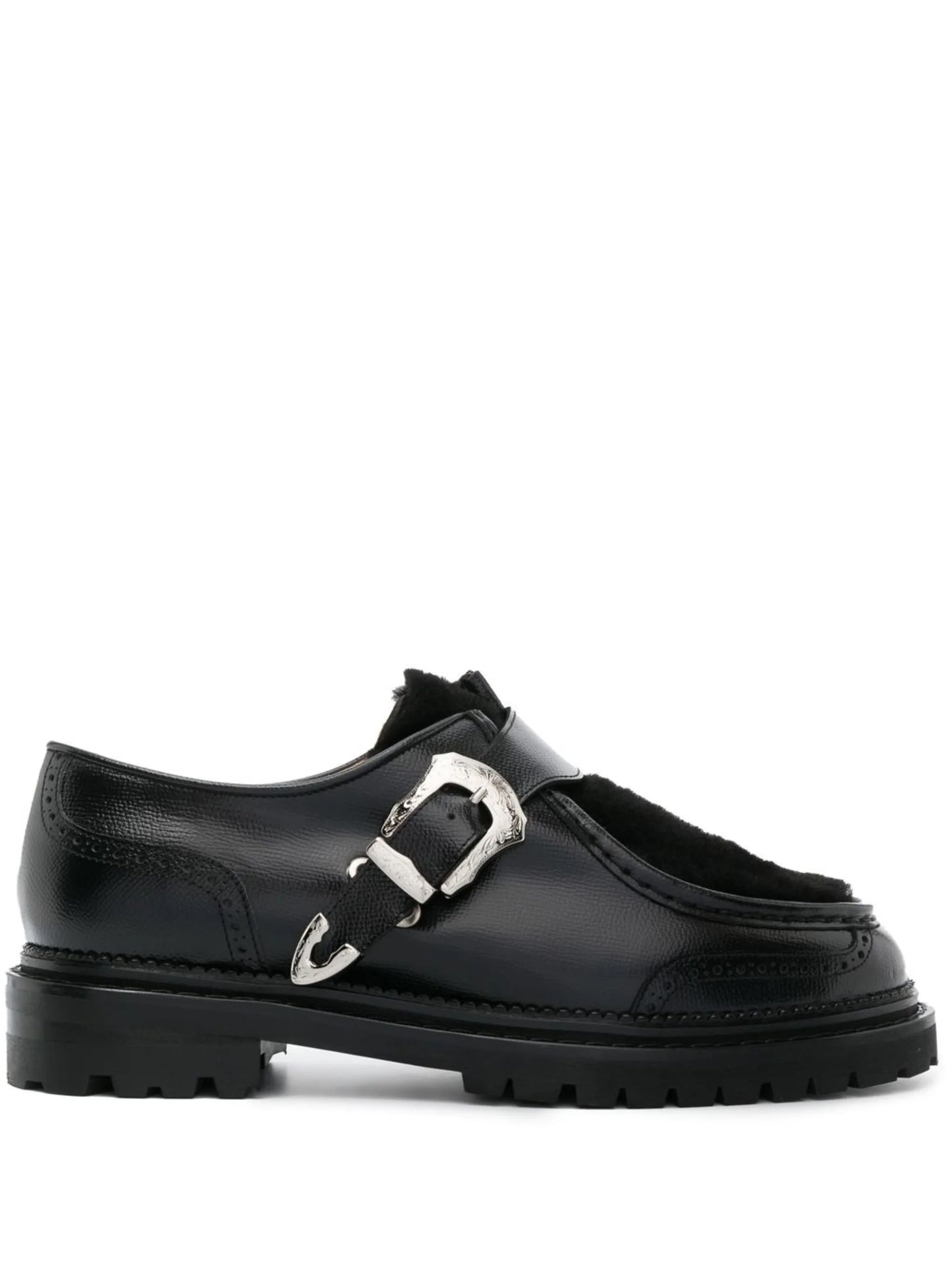 side buckle-fastening monk shoes