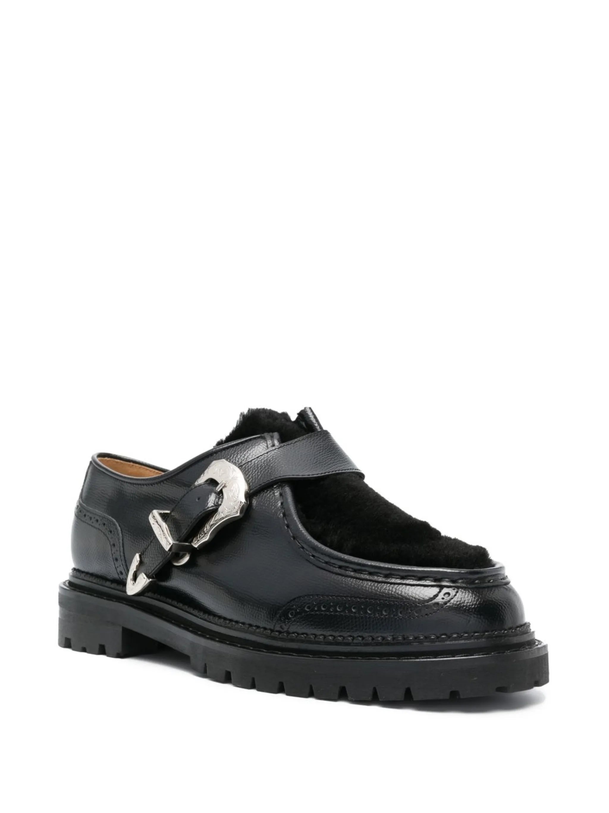 side buckle-fastening monk shoes