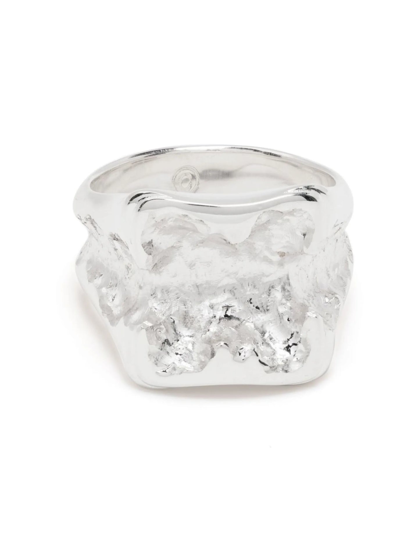 hammered-effect signet ring