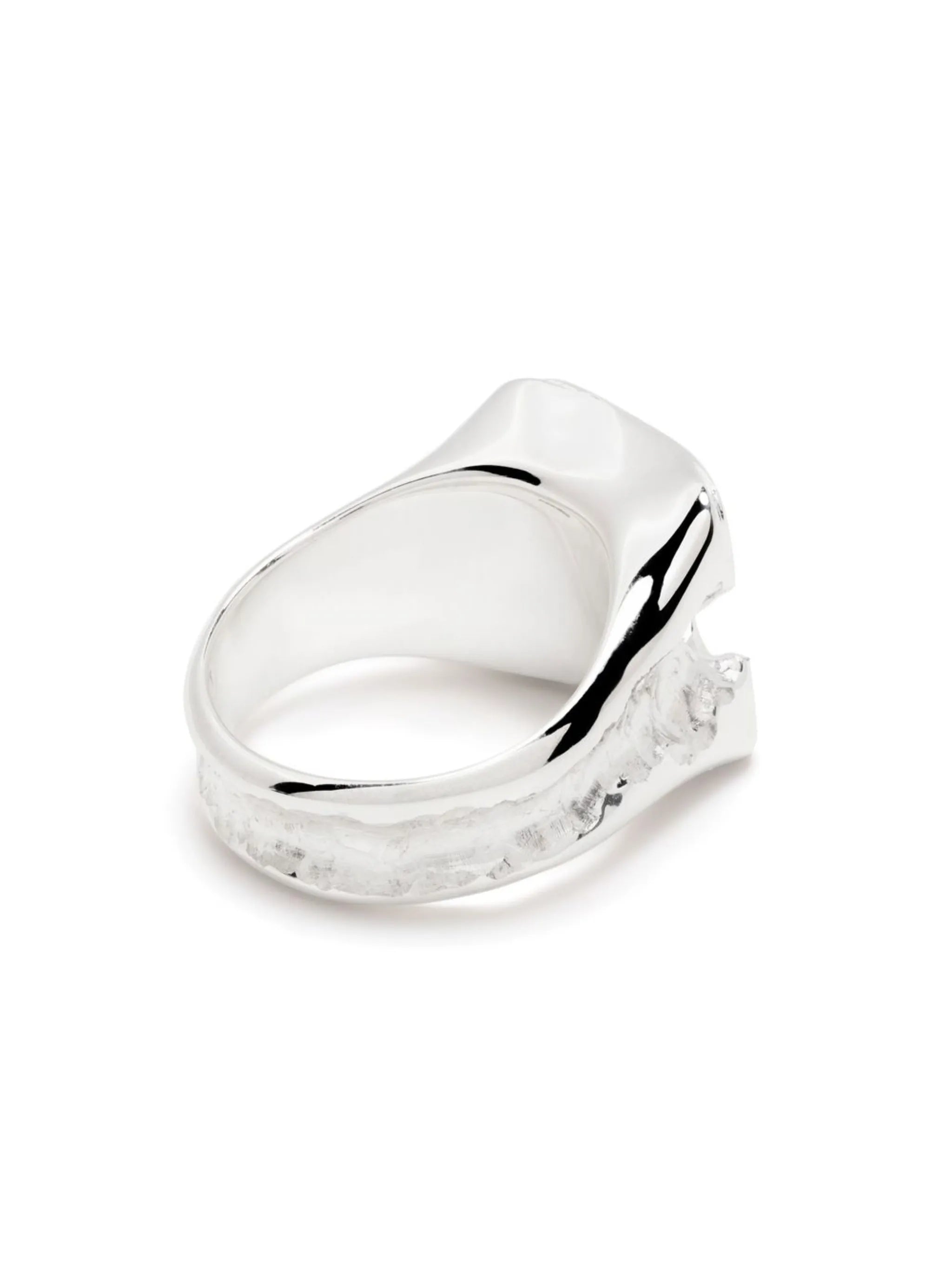 hammered-effect signet ring