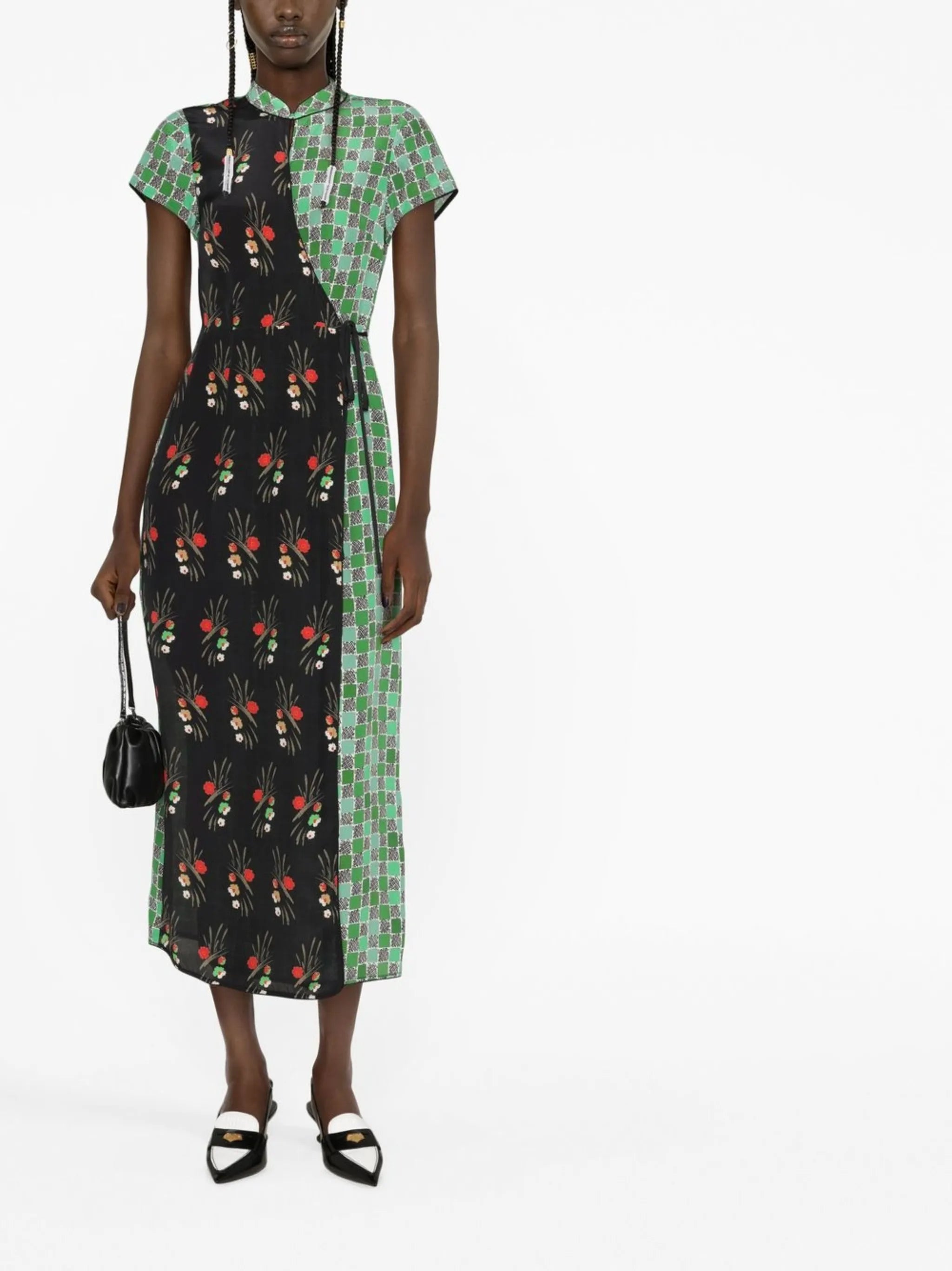 Carole patchwork wrap dress