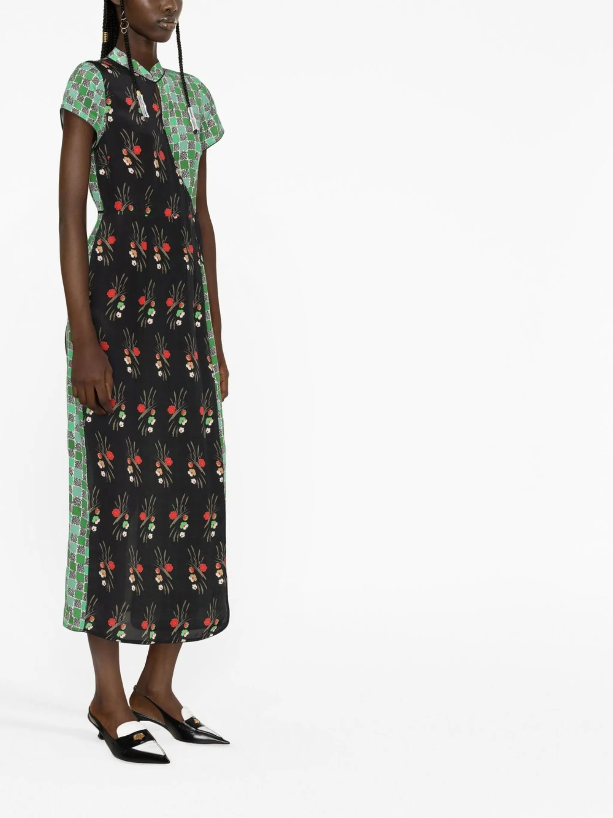 Carole patchwork wrap dress