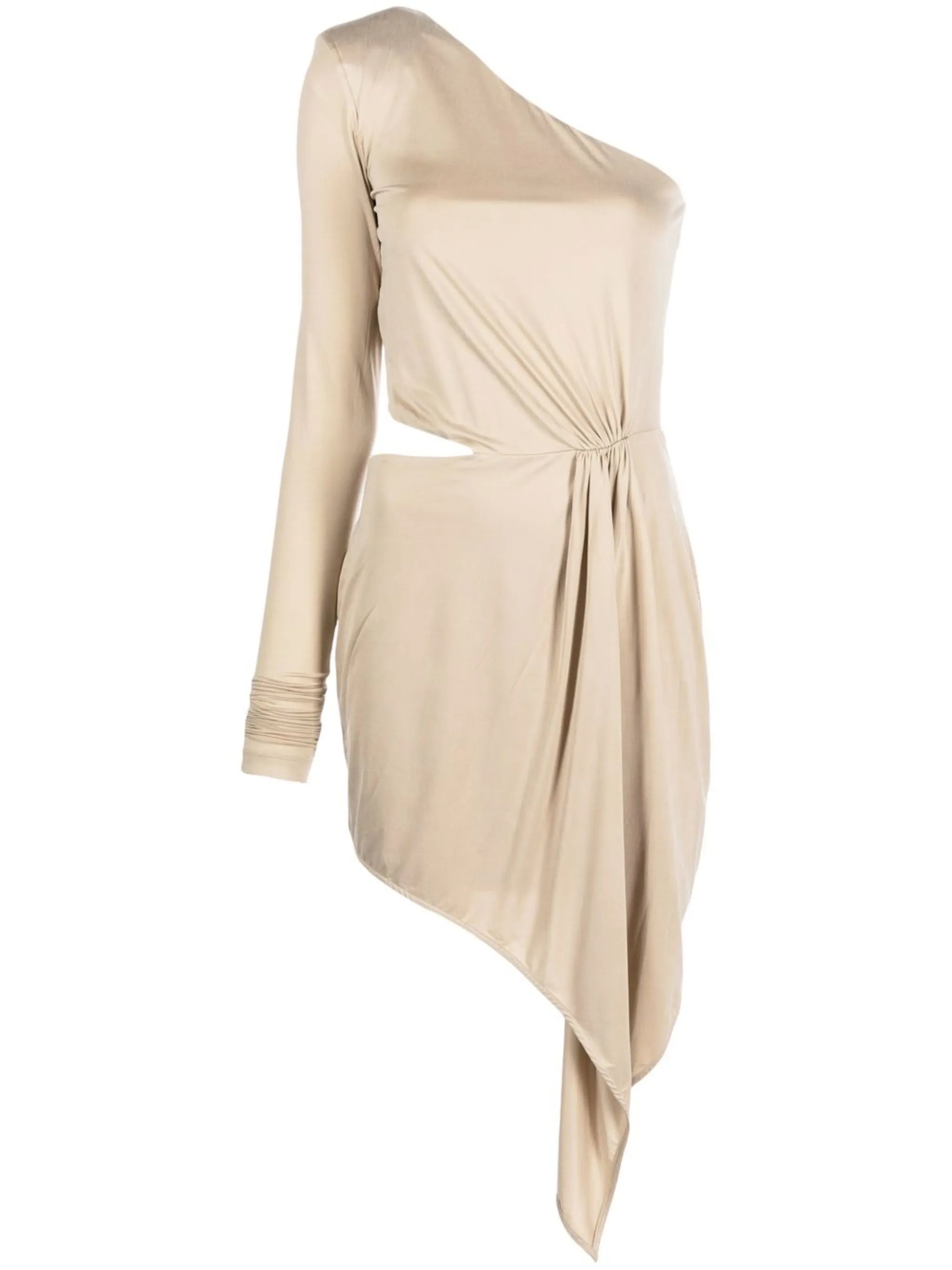 gathered-detail asymmetric dress