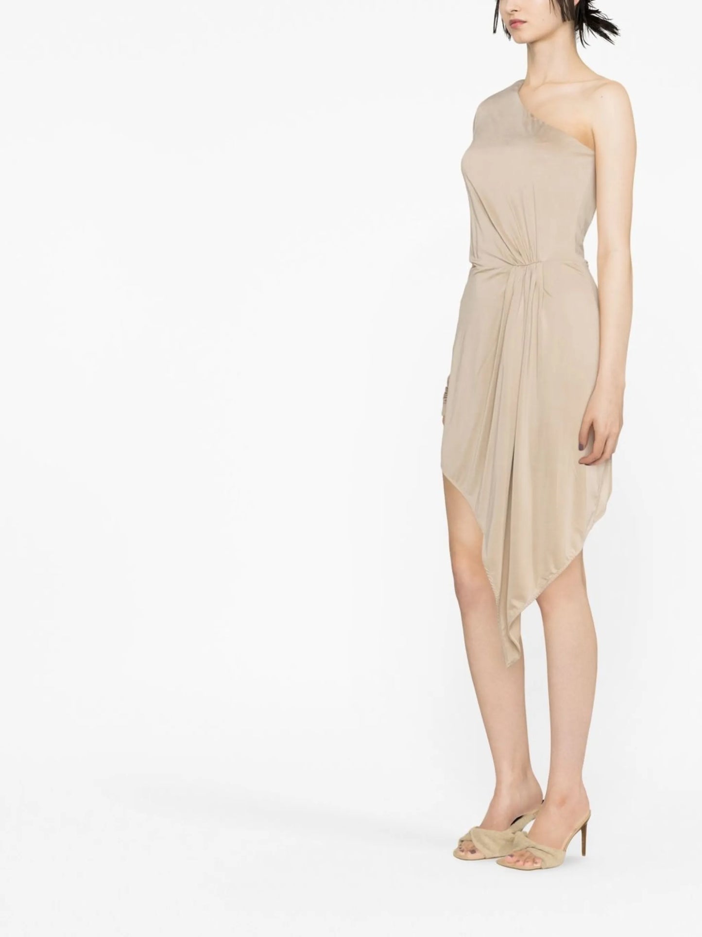 gathered-detail asymmetric dress