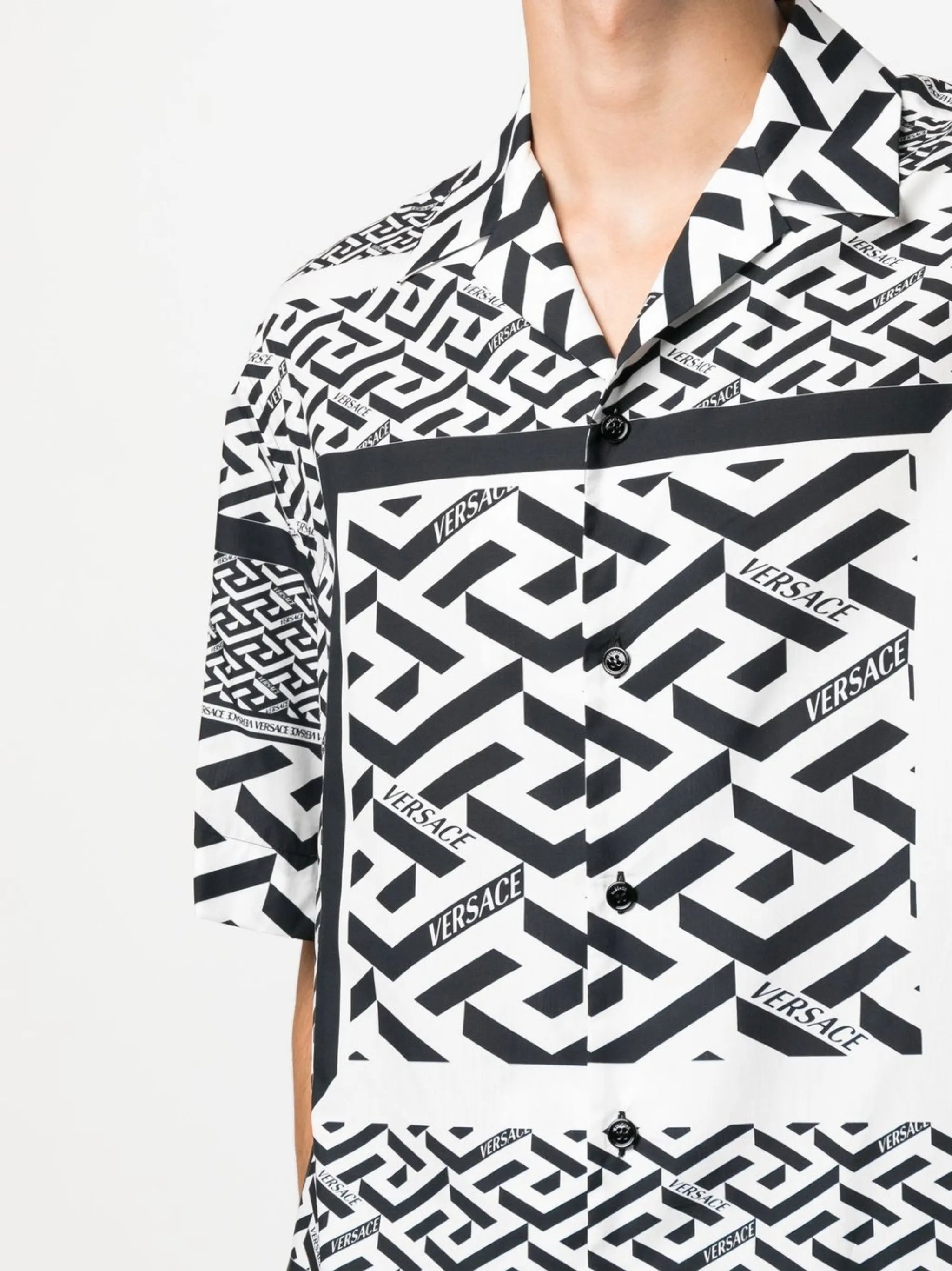 Greca-print short-sleeved shirt