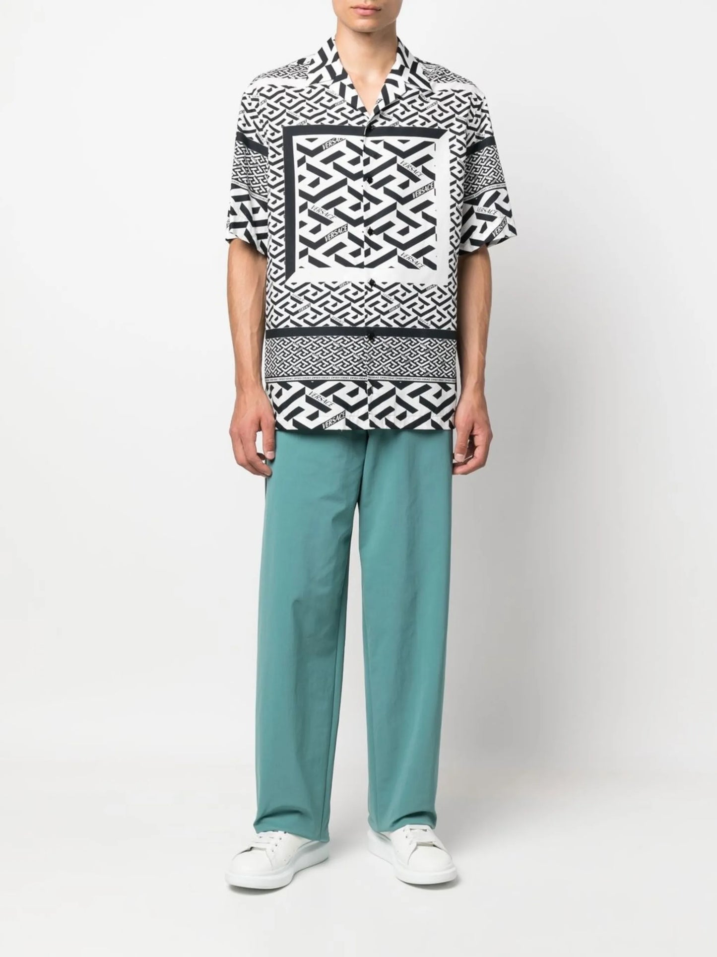 Greca-print short-sleeved shirt