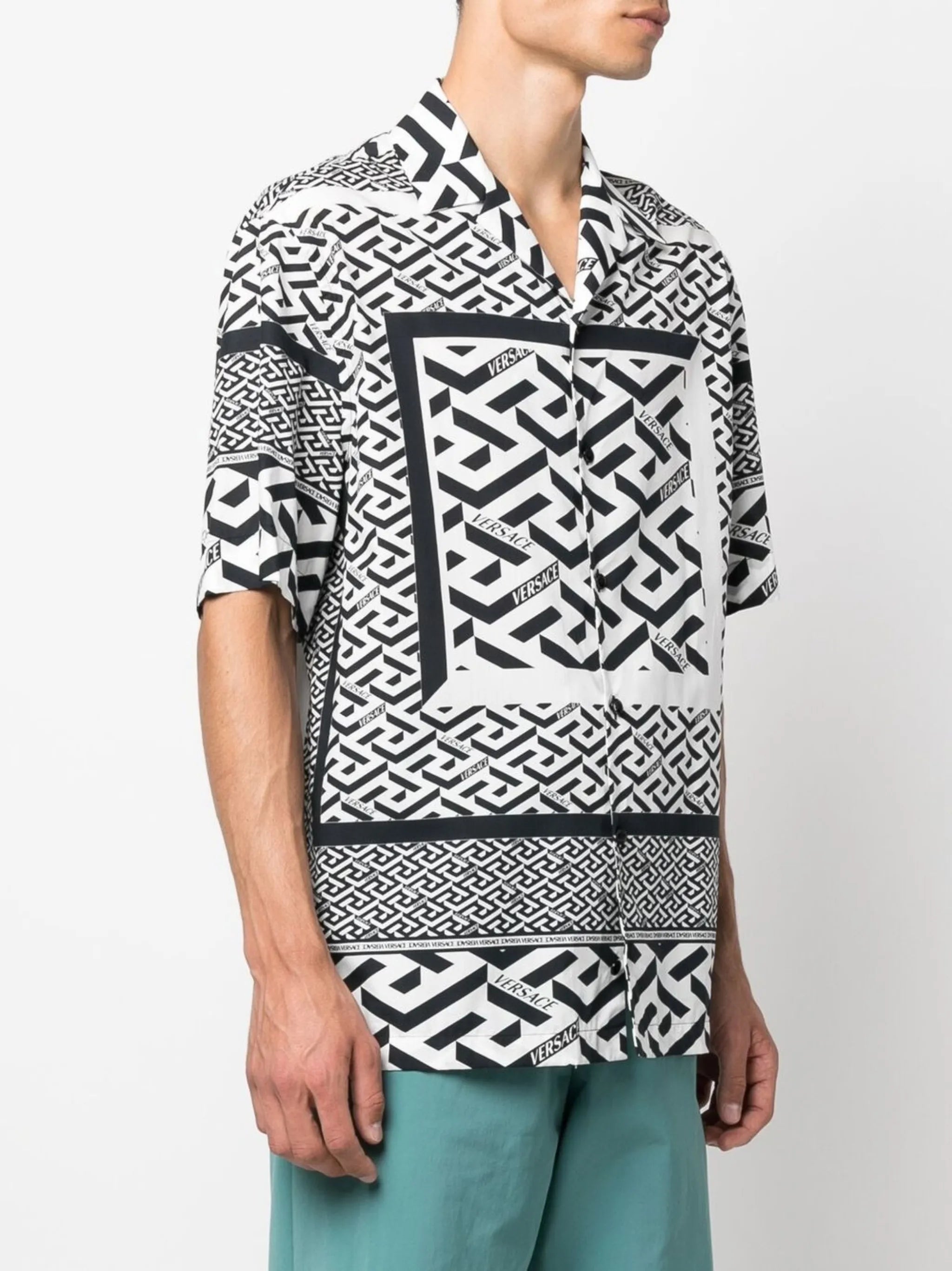 Greca-print short-sleeved shirt