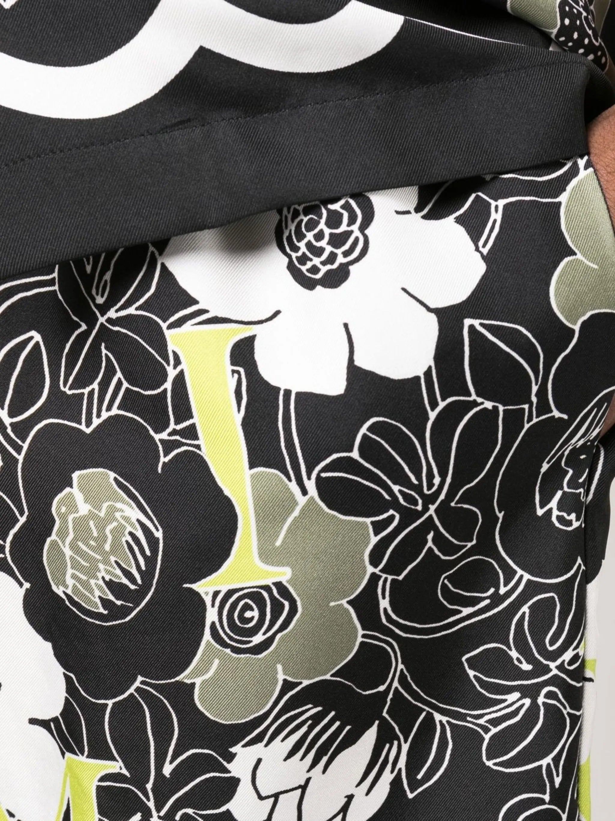 floral print silk shorts