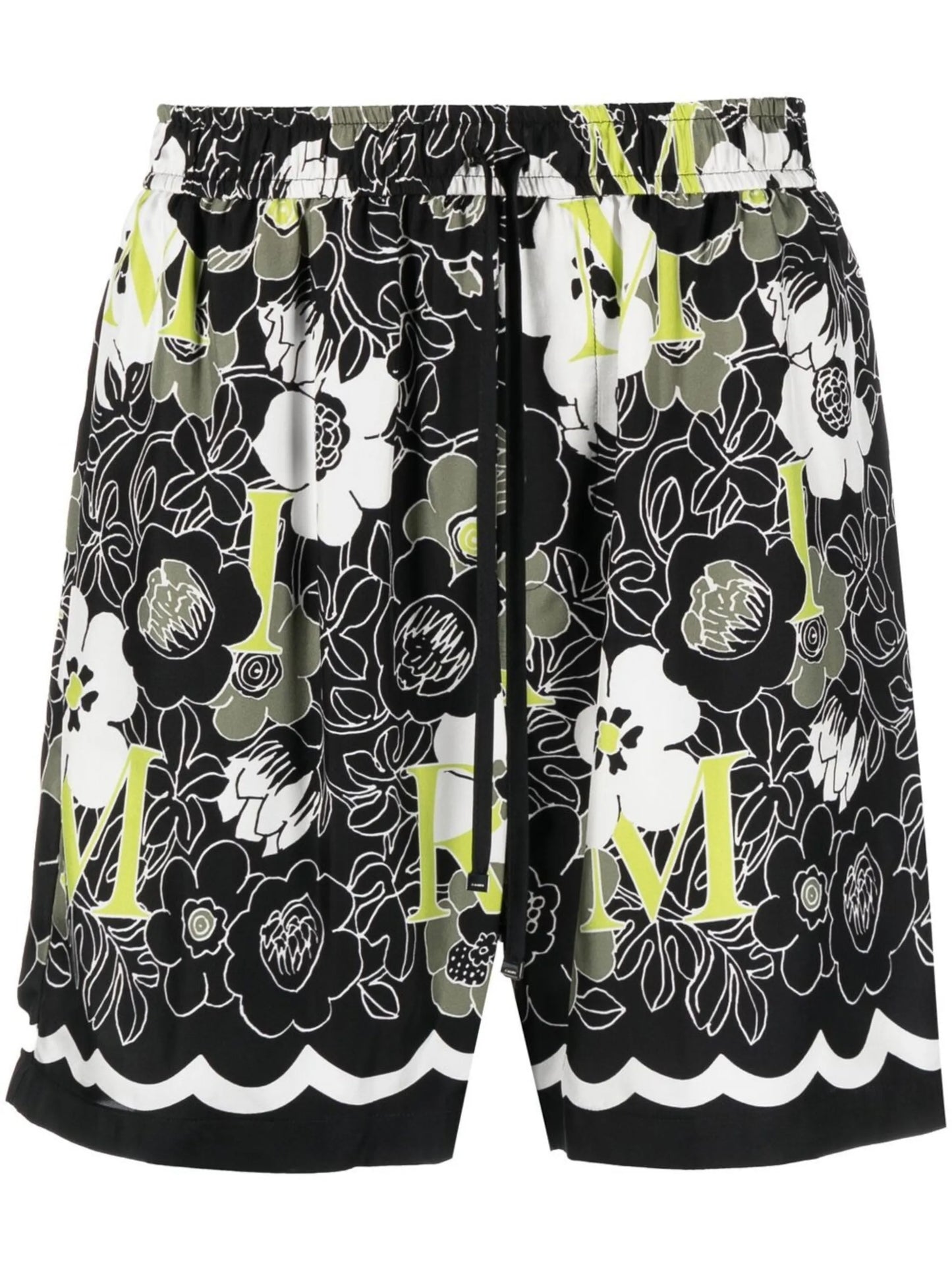 floral print silk shorts