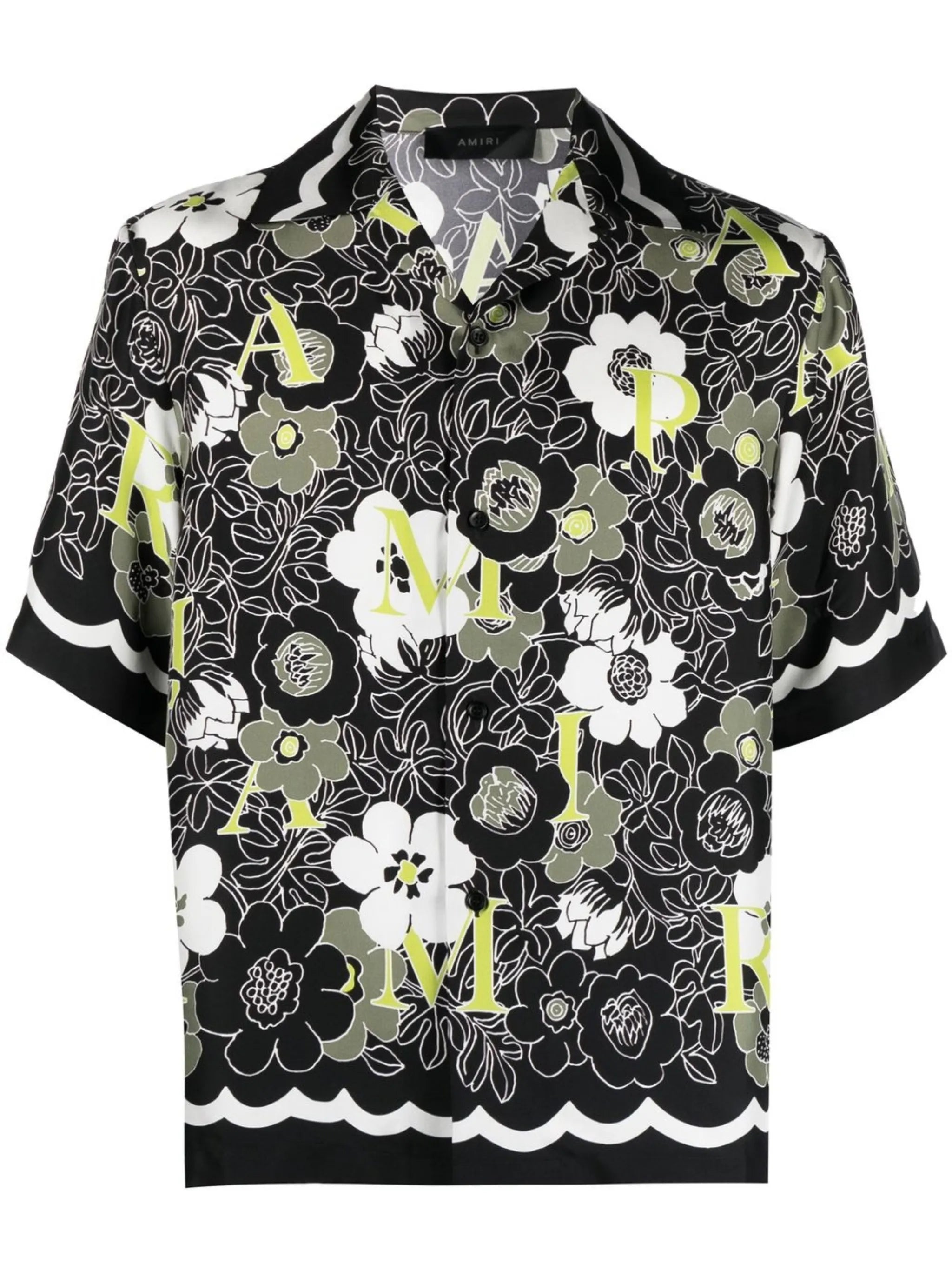 floral-print short-sleeved shirt