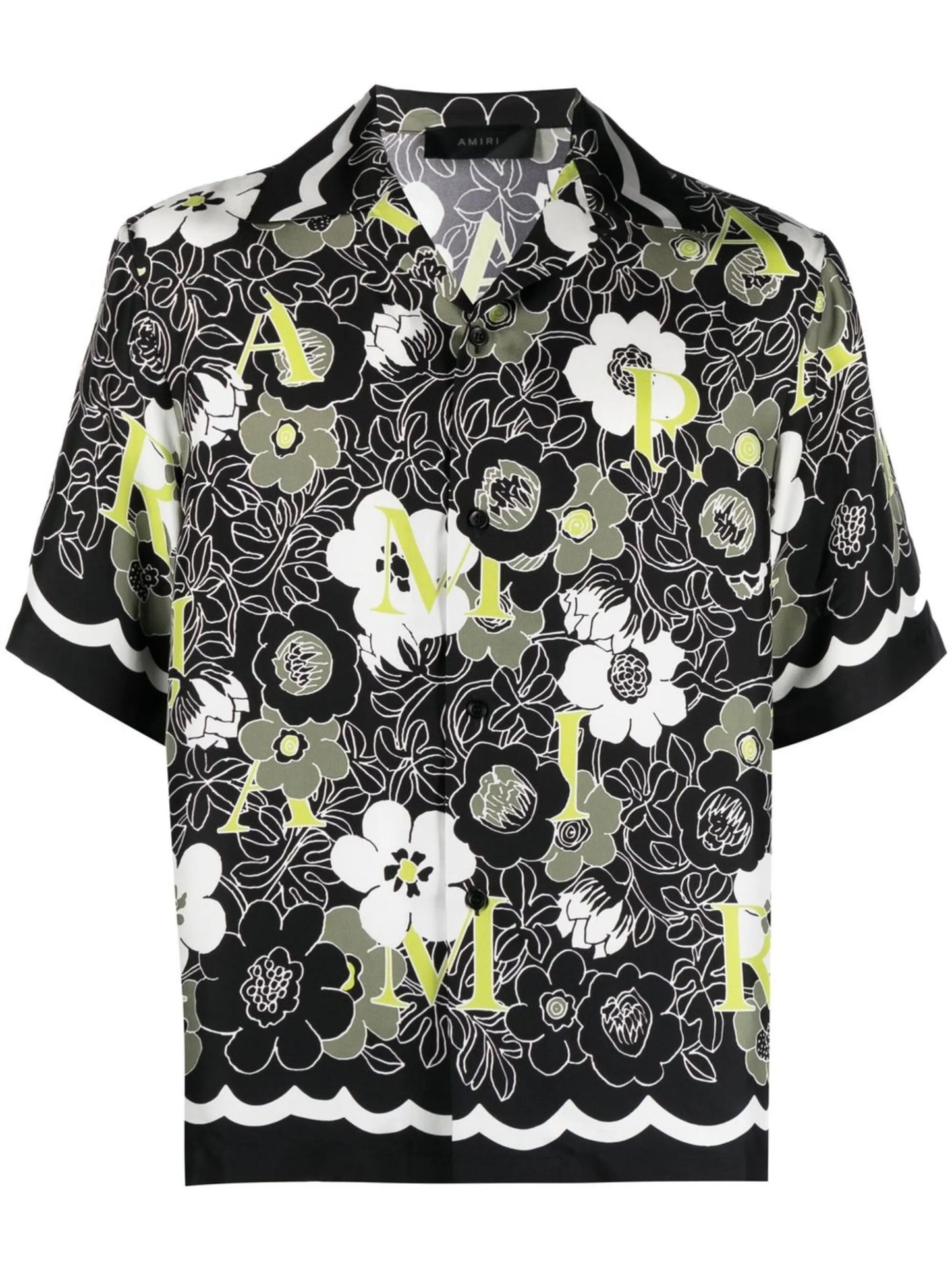 floral-print short-sleeved shirt