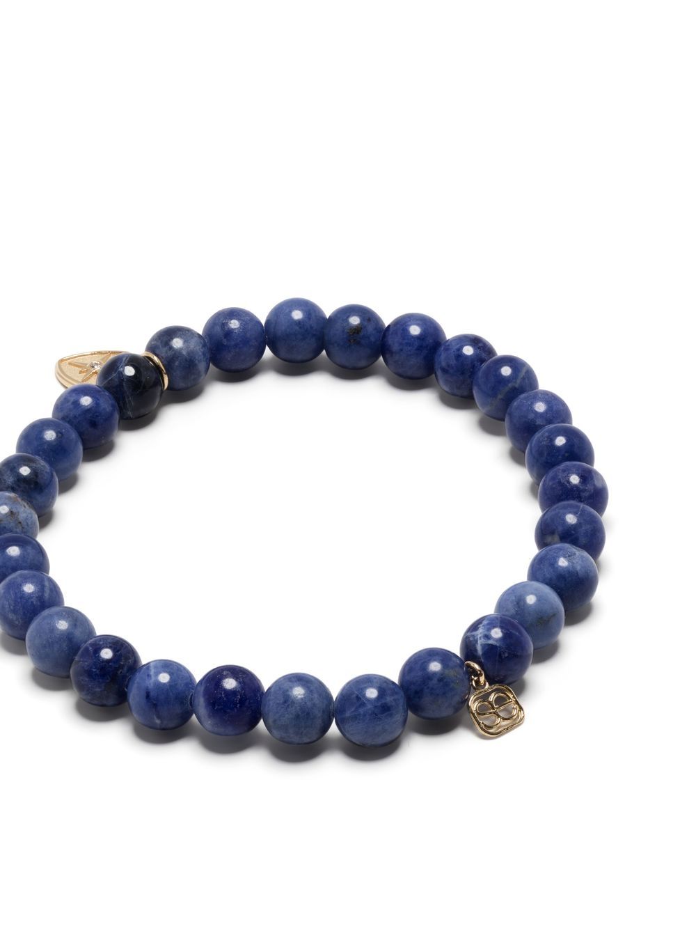 14kt yellow gold sodalite beaded bracelet