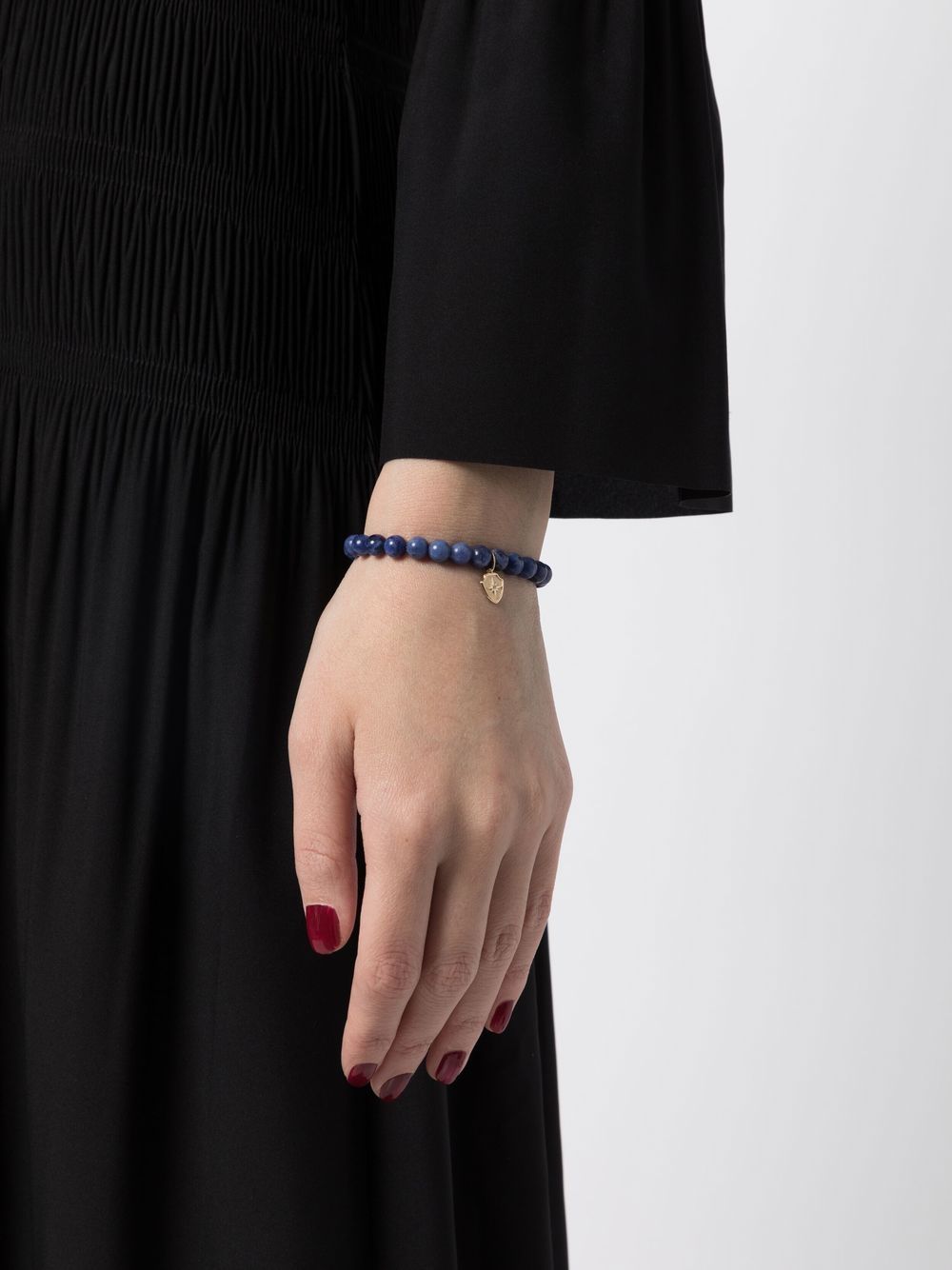 14kt yellow gold sodalite beaded bracelet