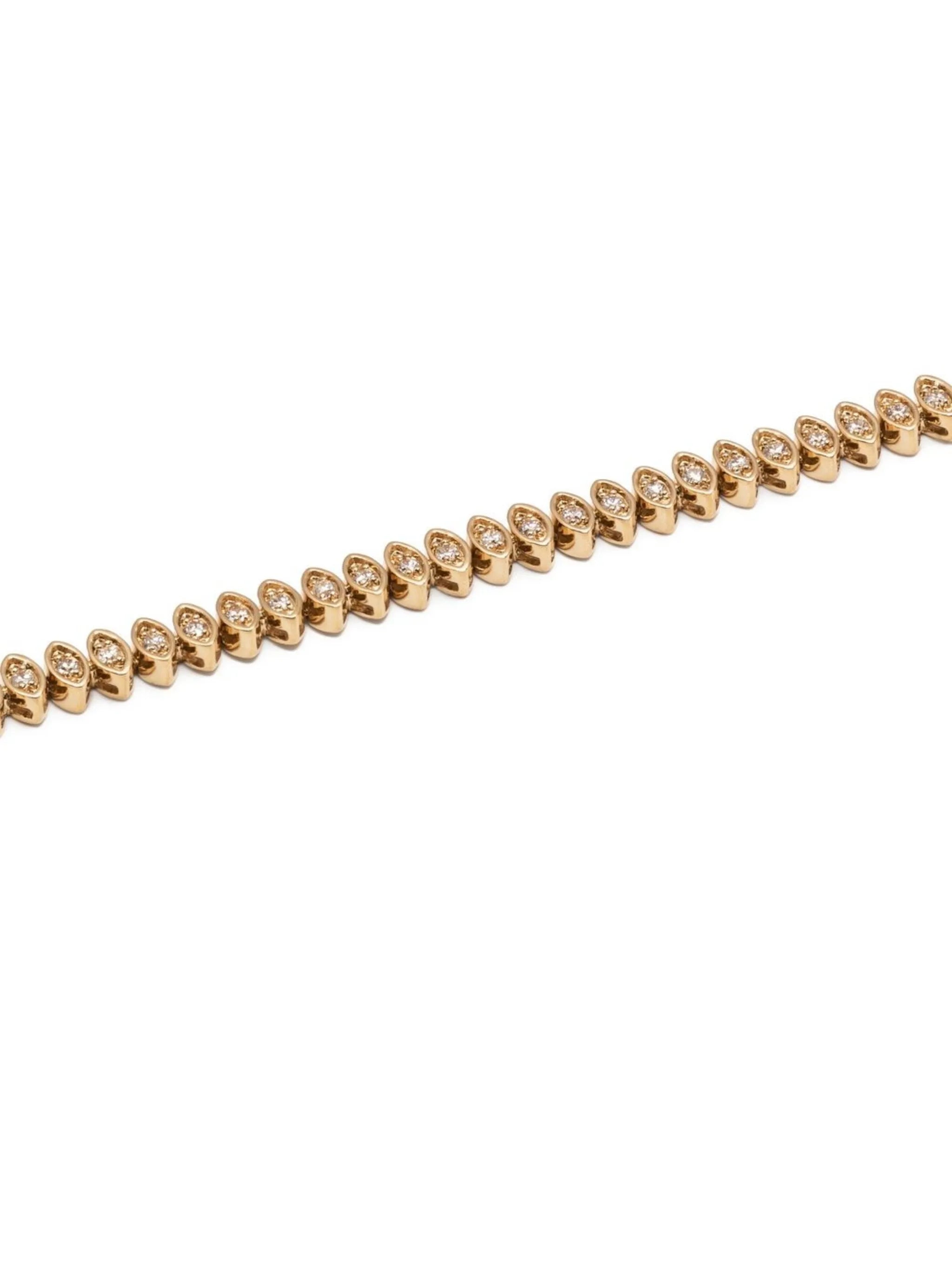 14kt yellow gold Evil Eye diamond necklace
