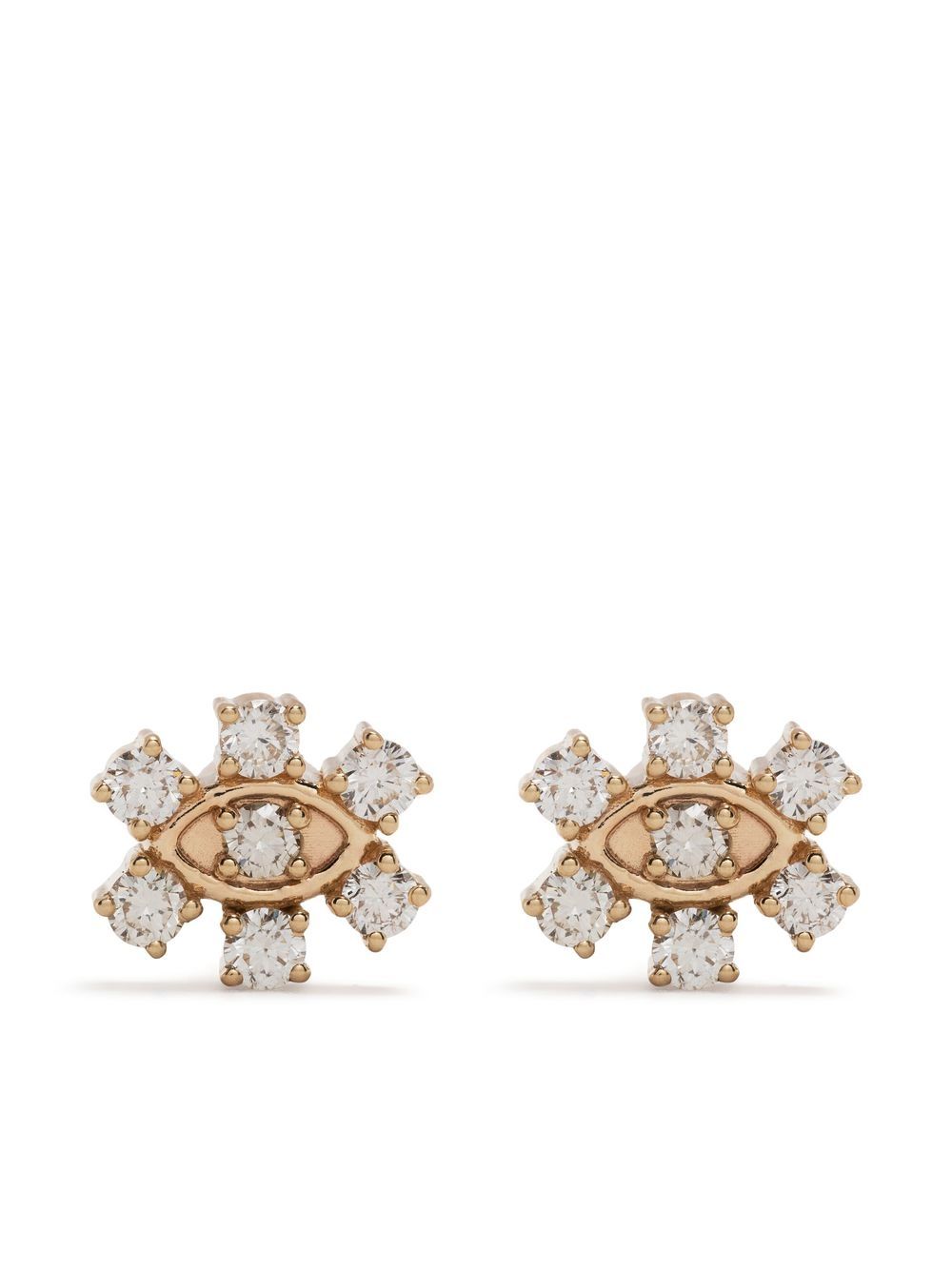14kt yellow gold diamond stud earrings