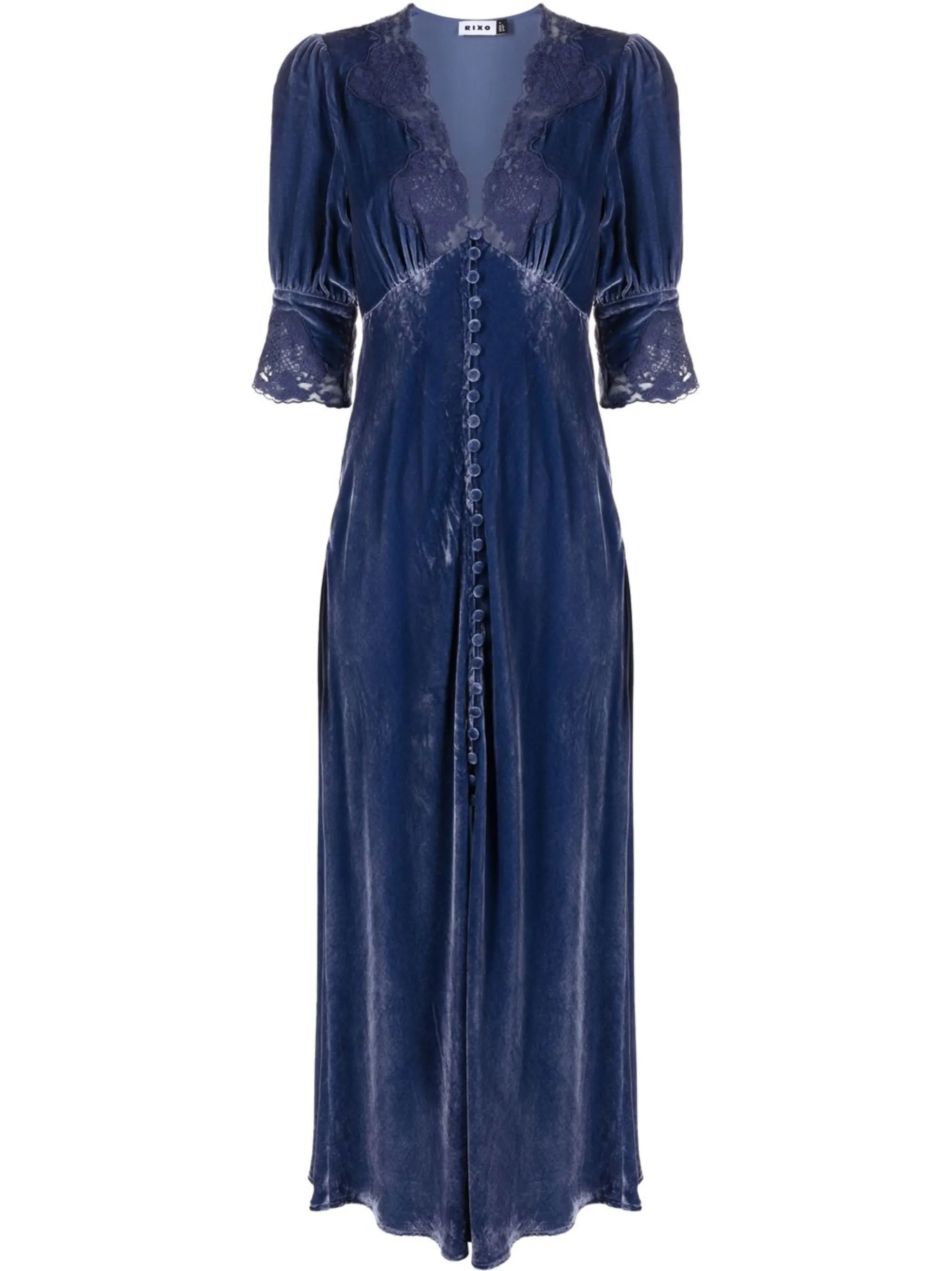 Simone lace-trimmed velvet dress