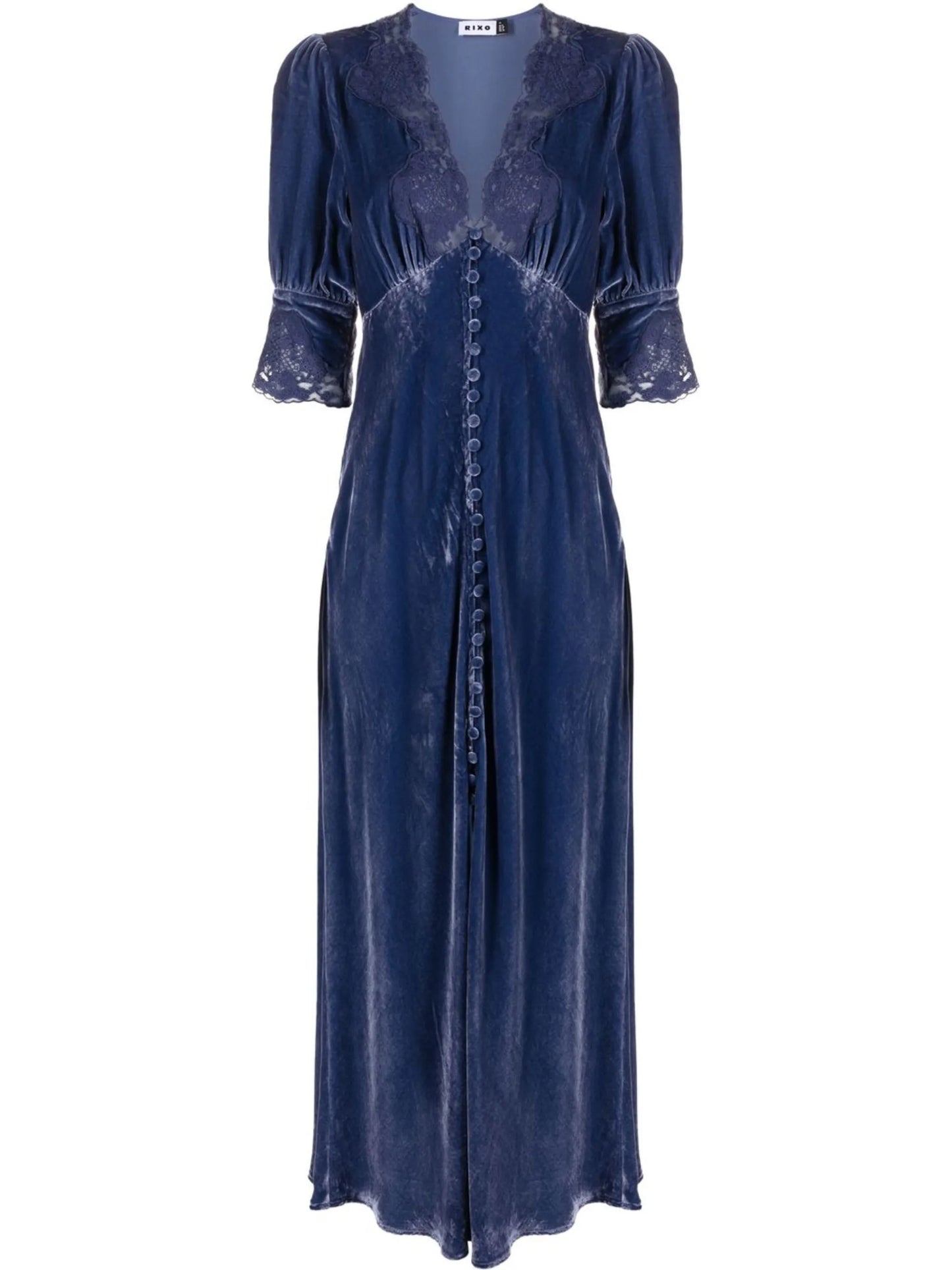 Simone lace-trimmed velvet dress