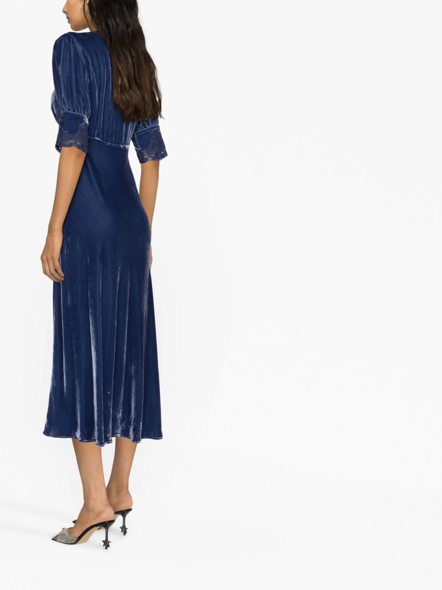 Simone lace-trimmed velvet dress