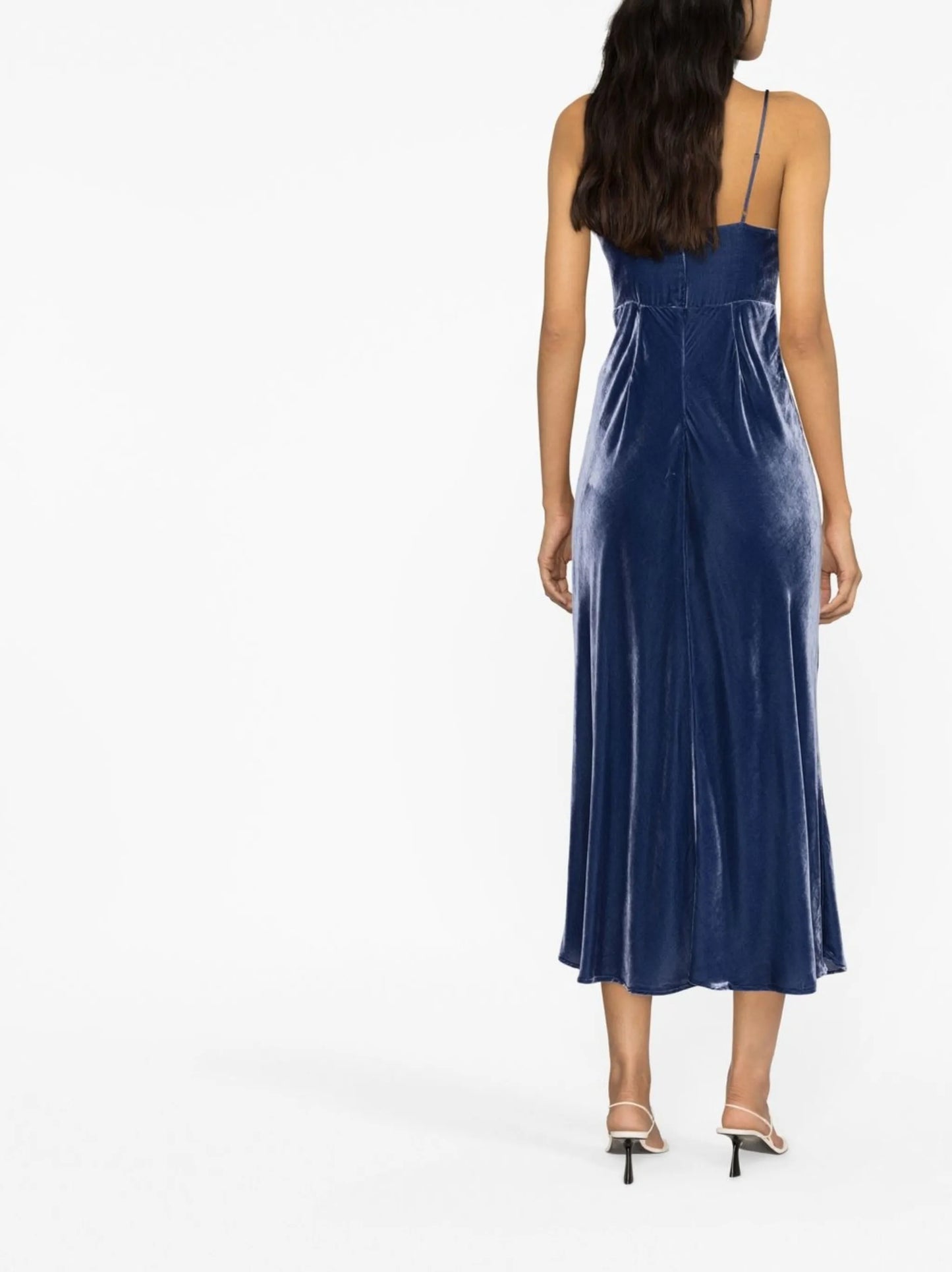 square-neck spaghetti-strap dress
