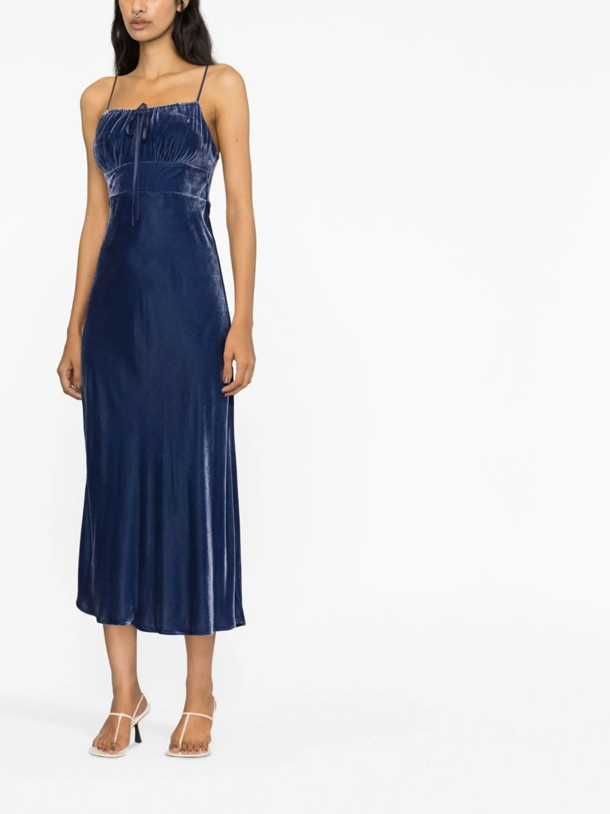 square-neck spaghetti-strap dress