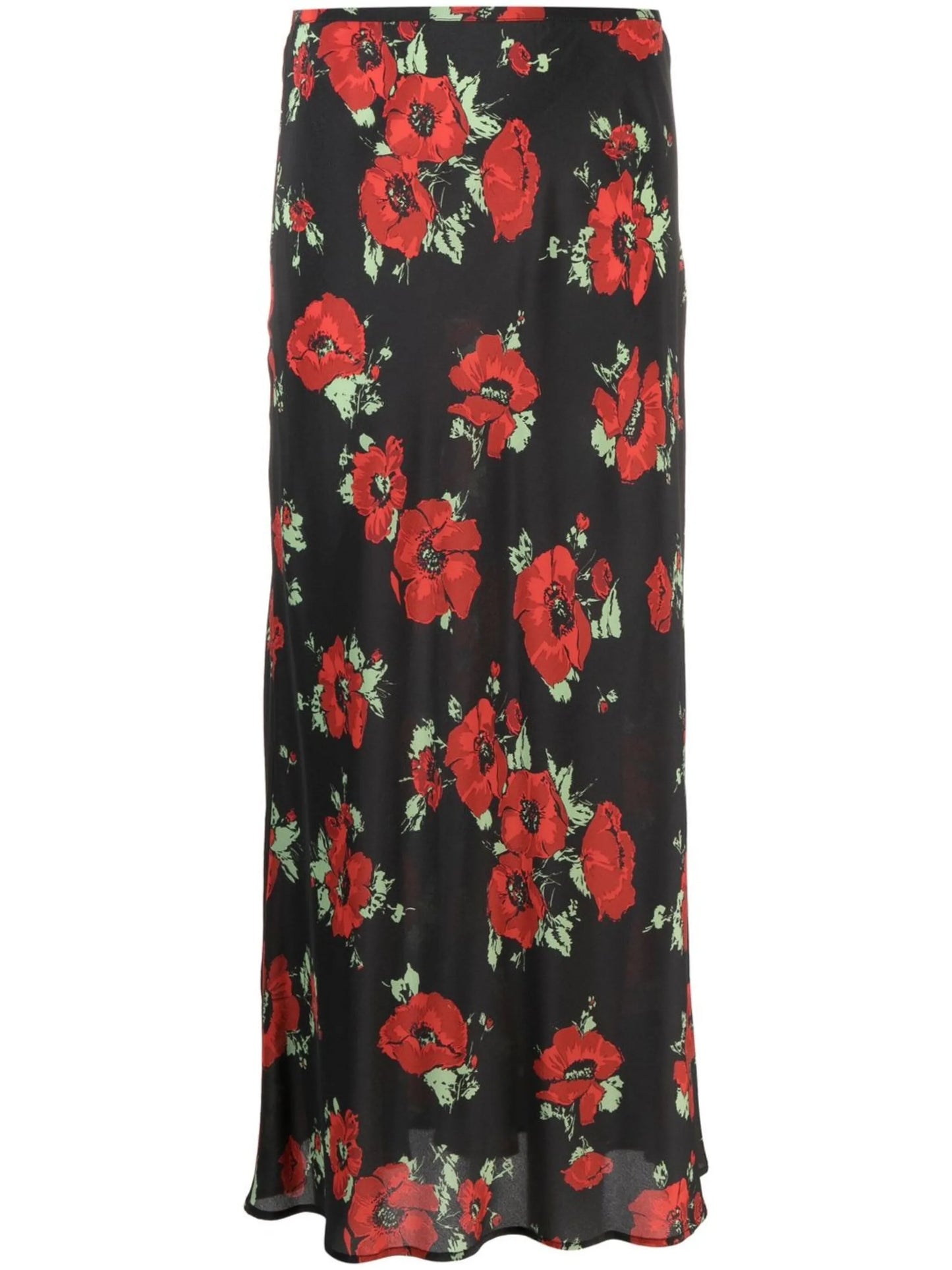Kelly poppy print midi skirt