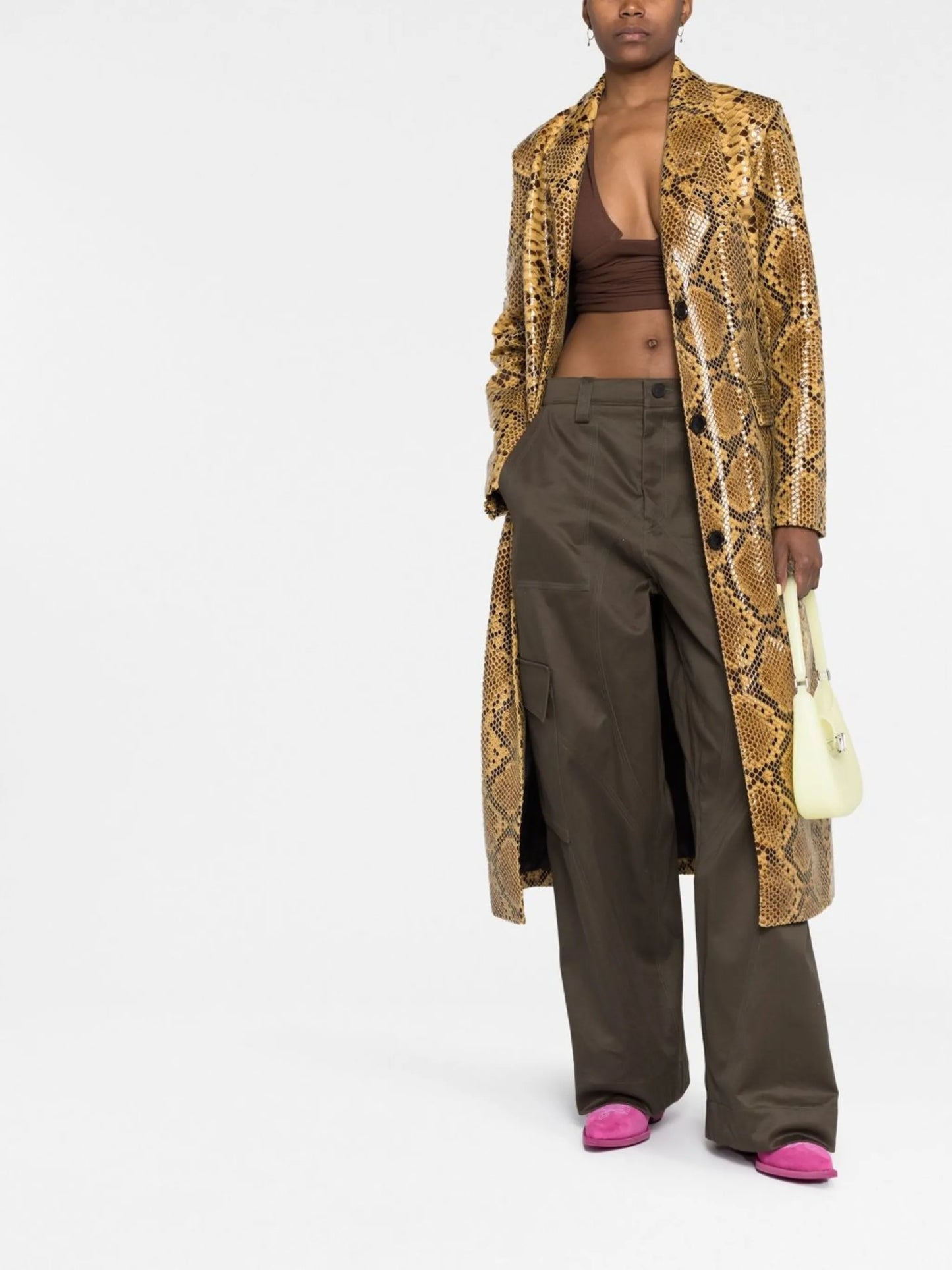Zoie snakeskin-effect coat