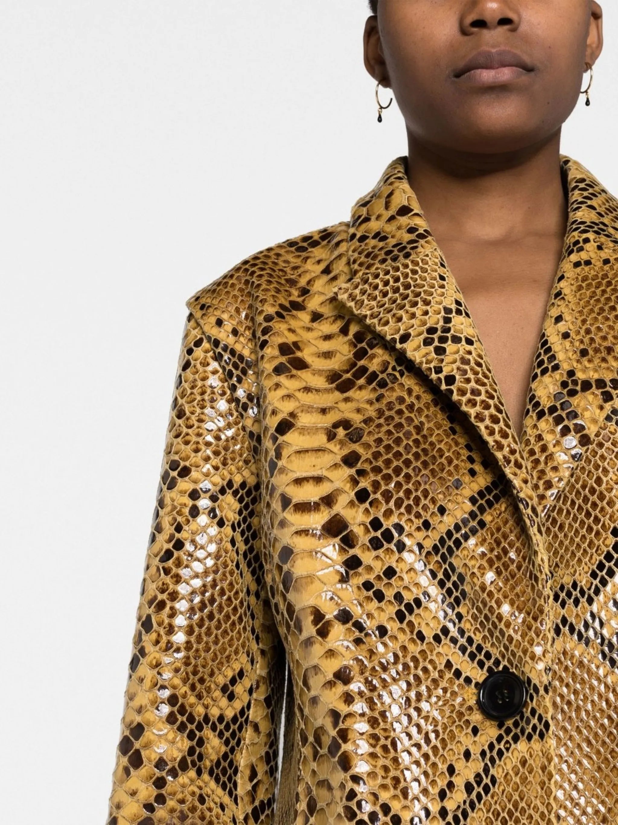 Zoie snakeskin-effect coat