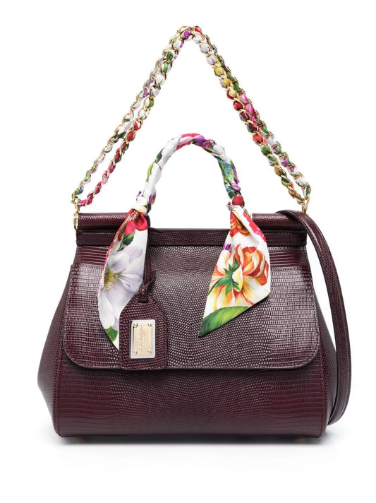 medium Sicily lizard-skin effect crossbody bag