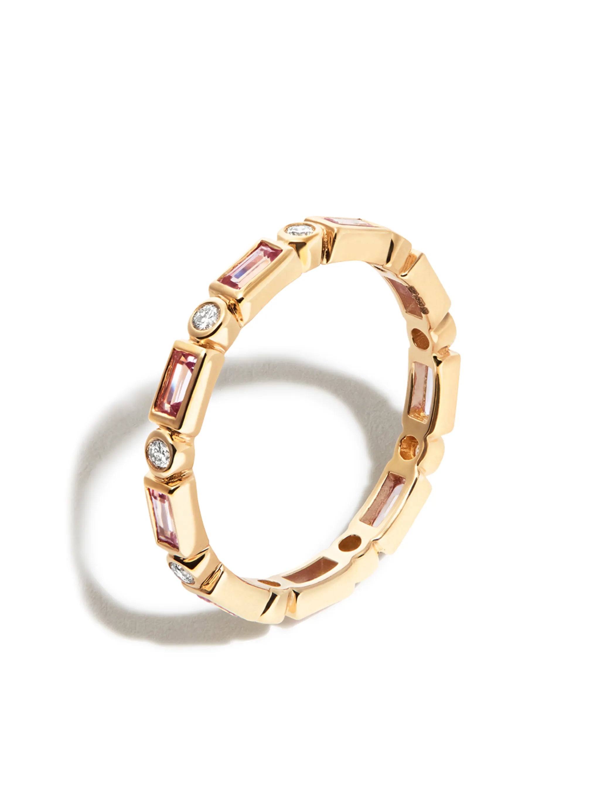 14kt yellow gold sapphire eternity ring