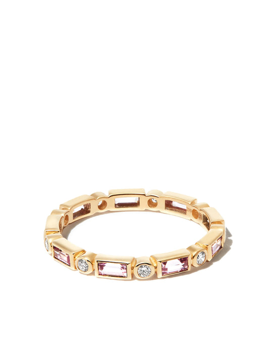 14kt yellow gold sapphire eternity ring