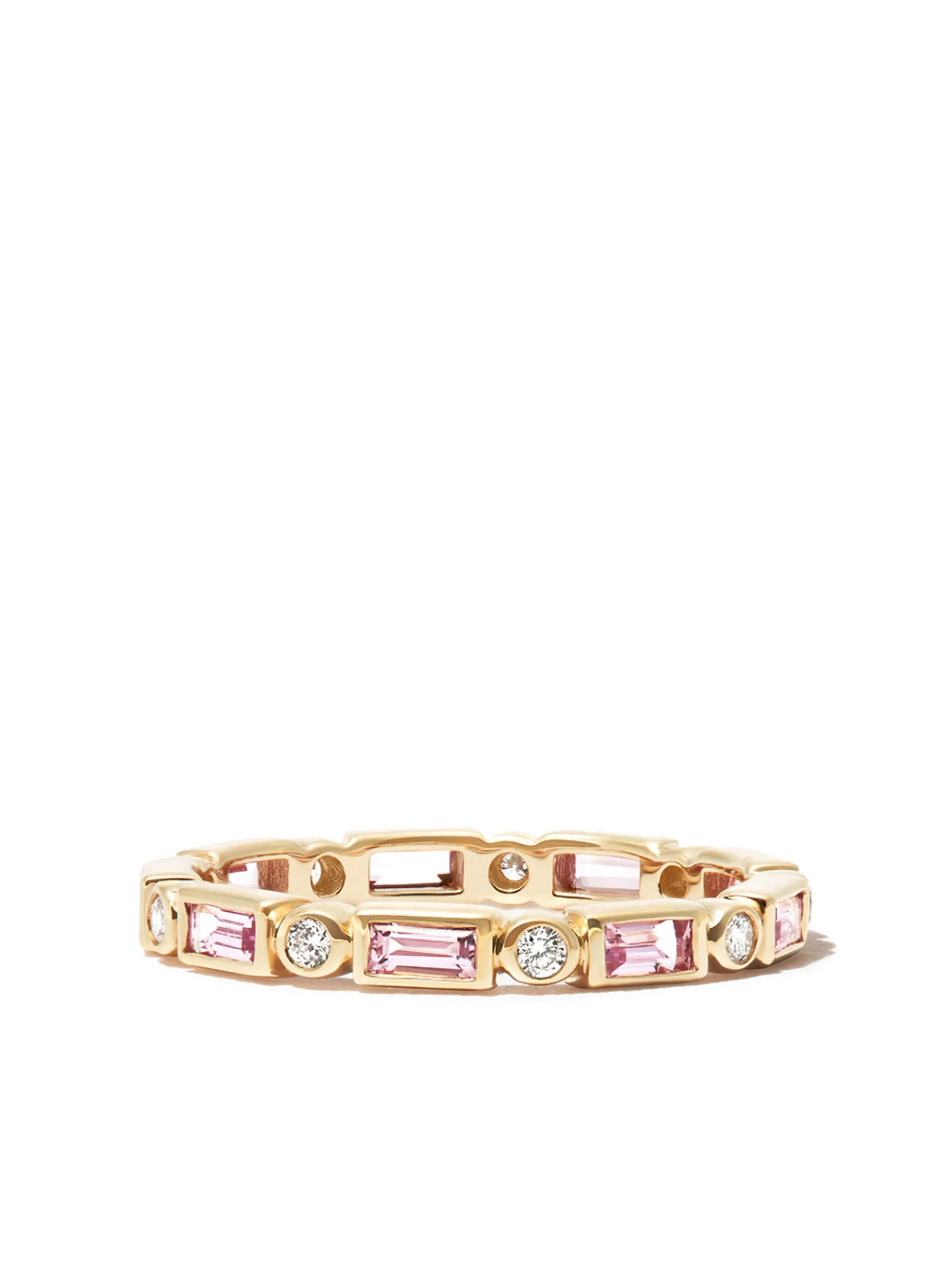 14kt yellow gold sapphire eternity ring