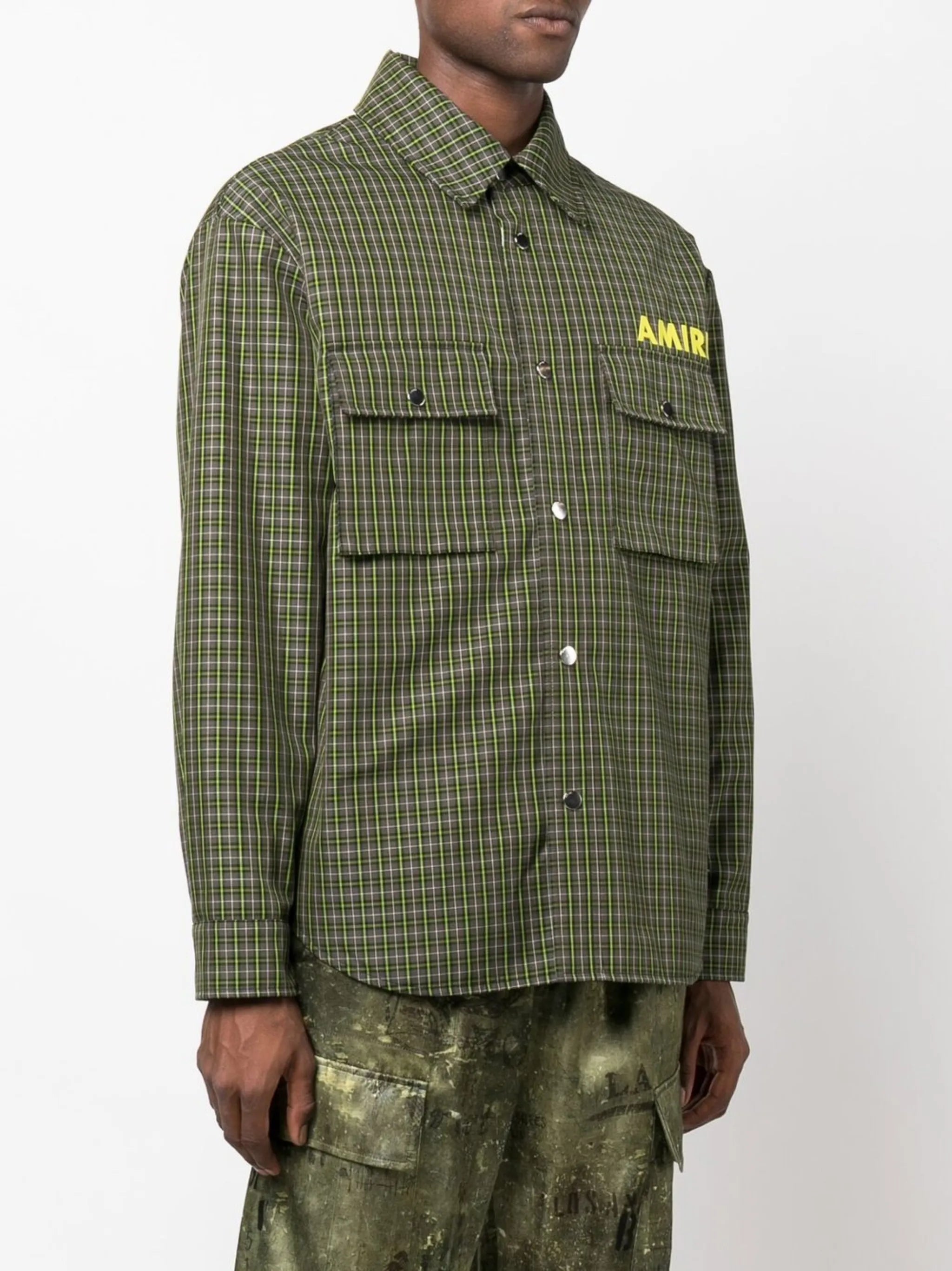 logo-print shirt jacket