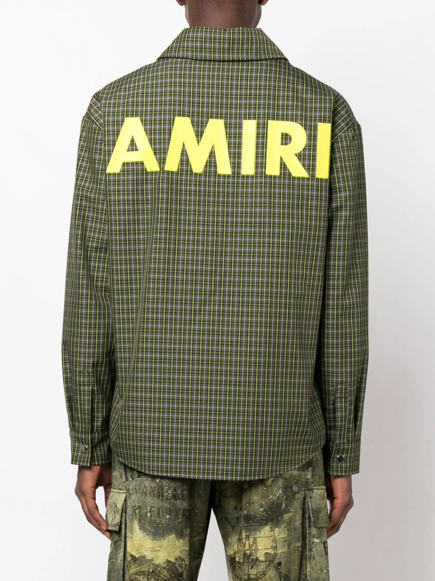 logo-print shirt jacket