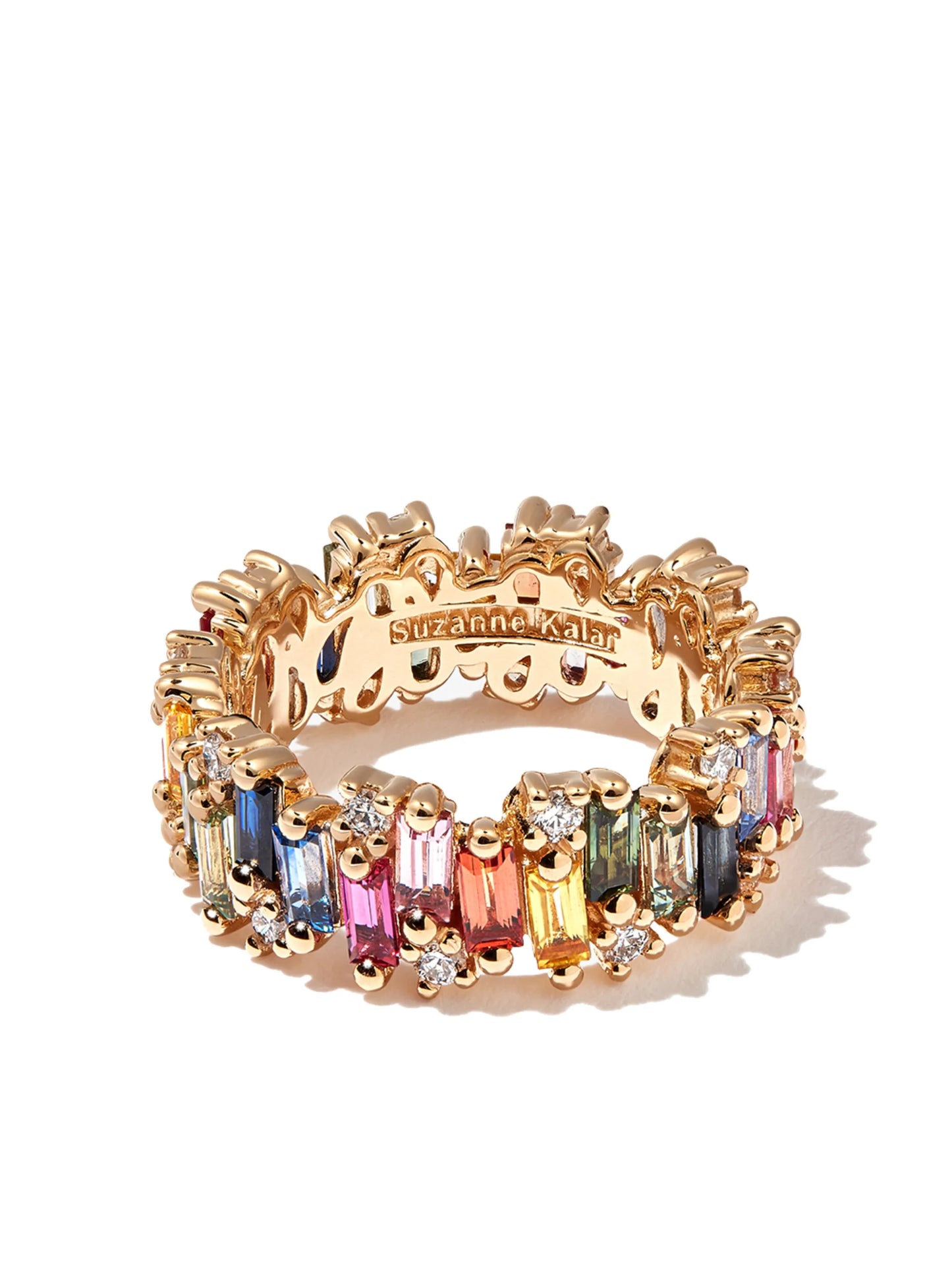 18kt yellow gold Fireworks rainbow sapphire eternity ring