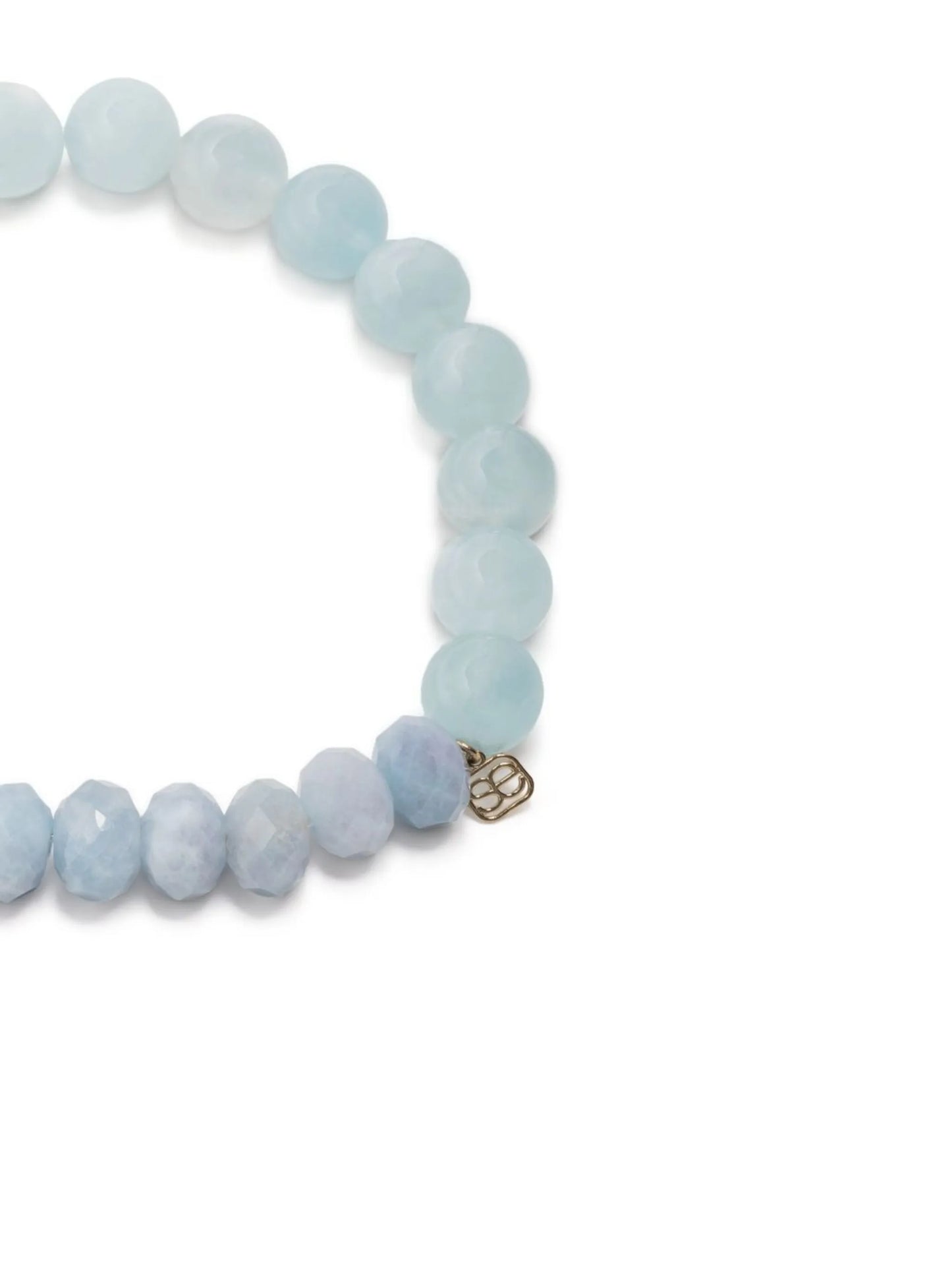 14kt yellow gold aquamarine beaded bracelet