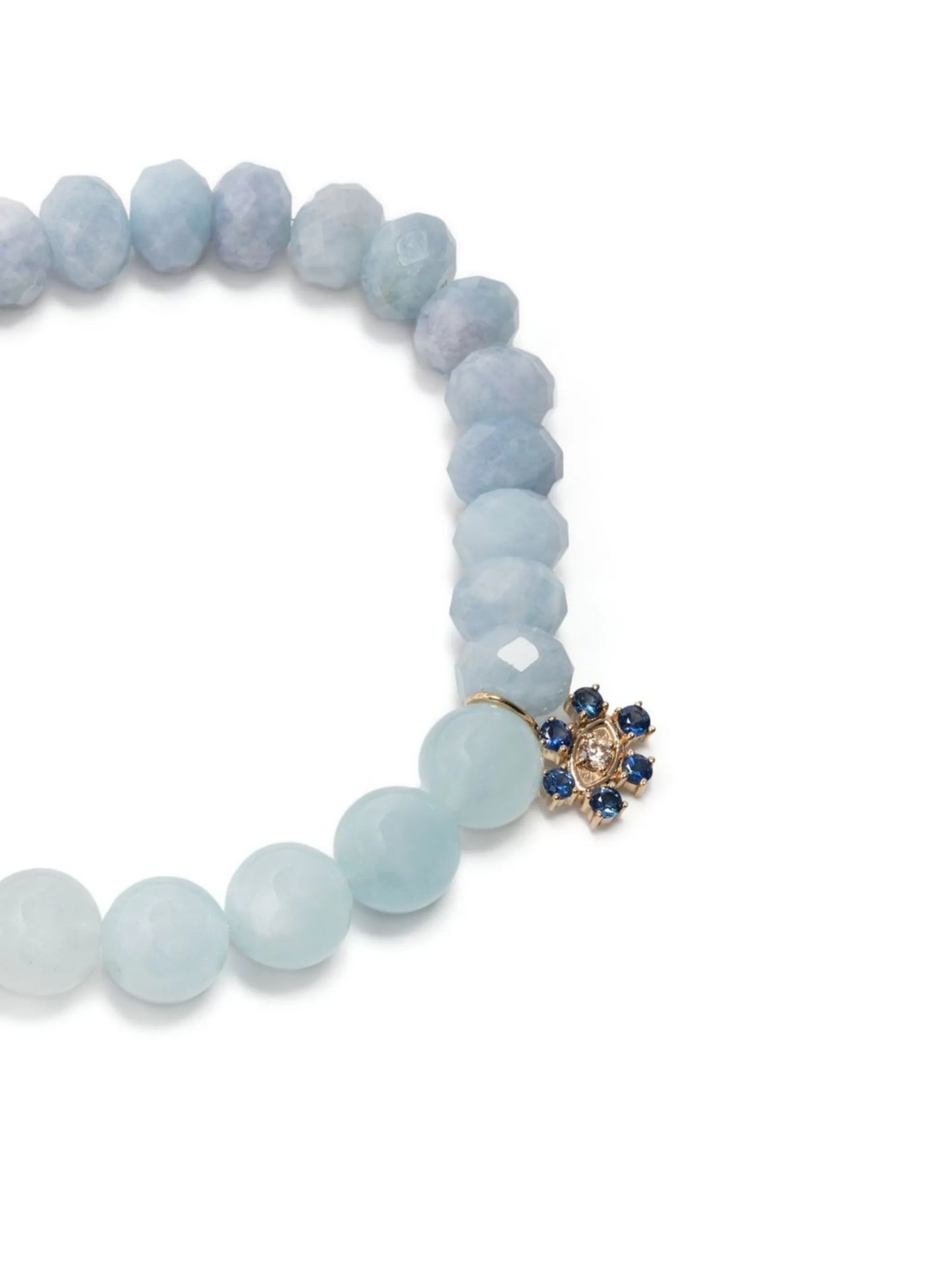 14kt yellow gold aquamarine beaded bracelet