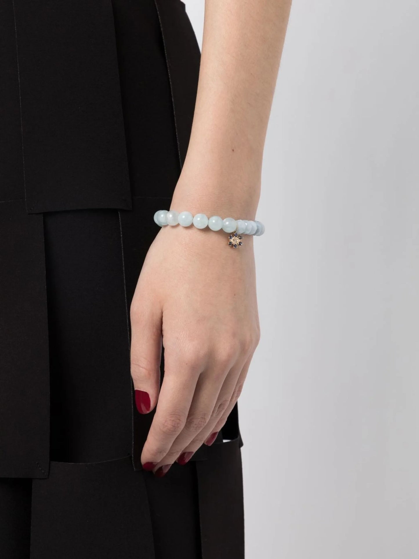 14kt yellow gold aquamarine beaded bracelet