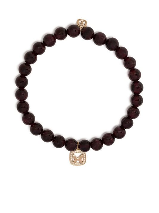 14kt yellow gold ruby beaded bracelet
