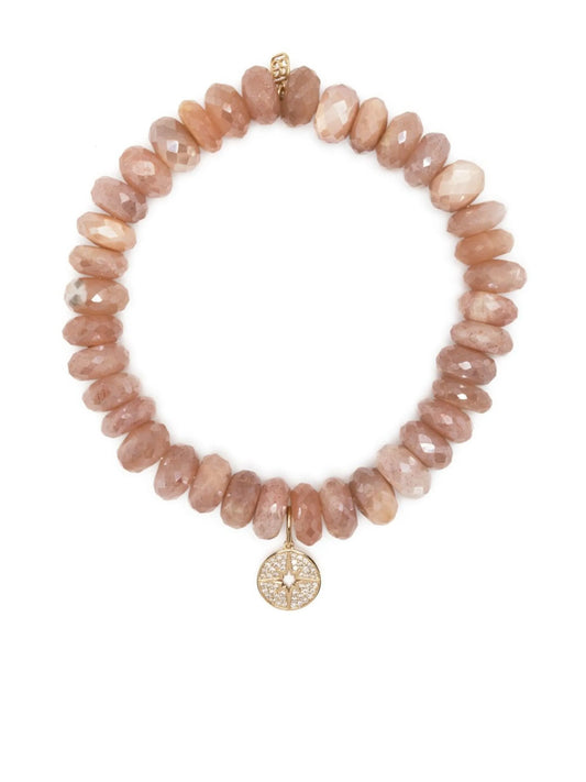 14kt yellow gold moonstone beaded bracelet