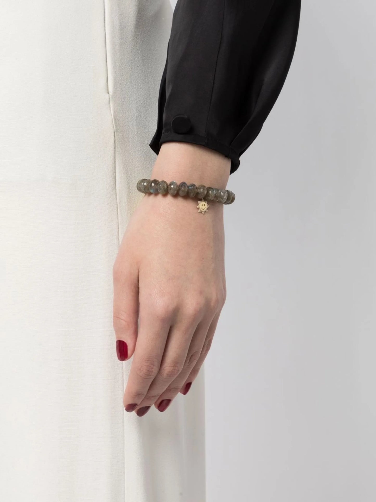 14kt yellow gold labradorite beaded bracelet