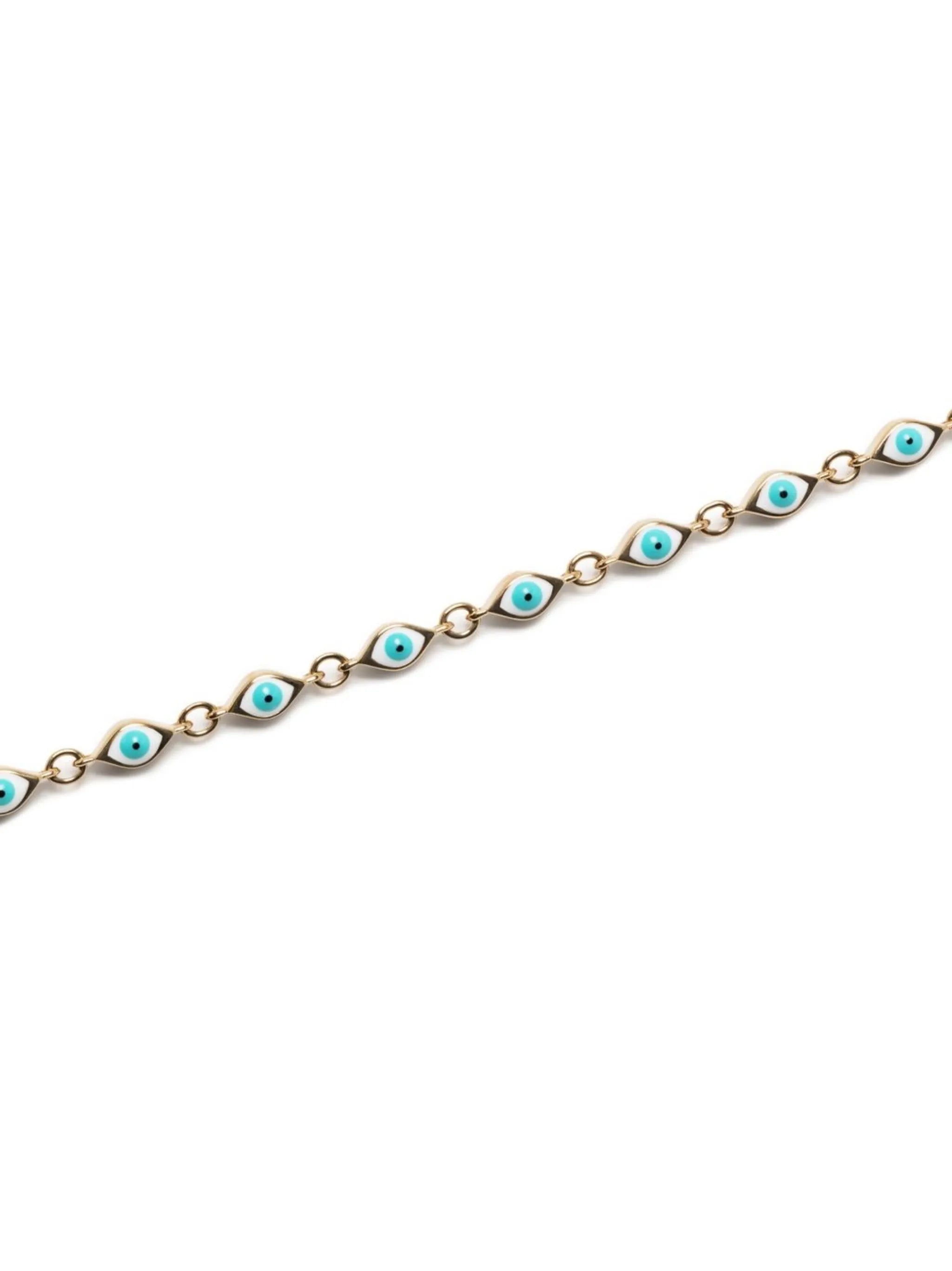 14kt yellow gold evil eye necklace