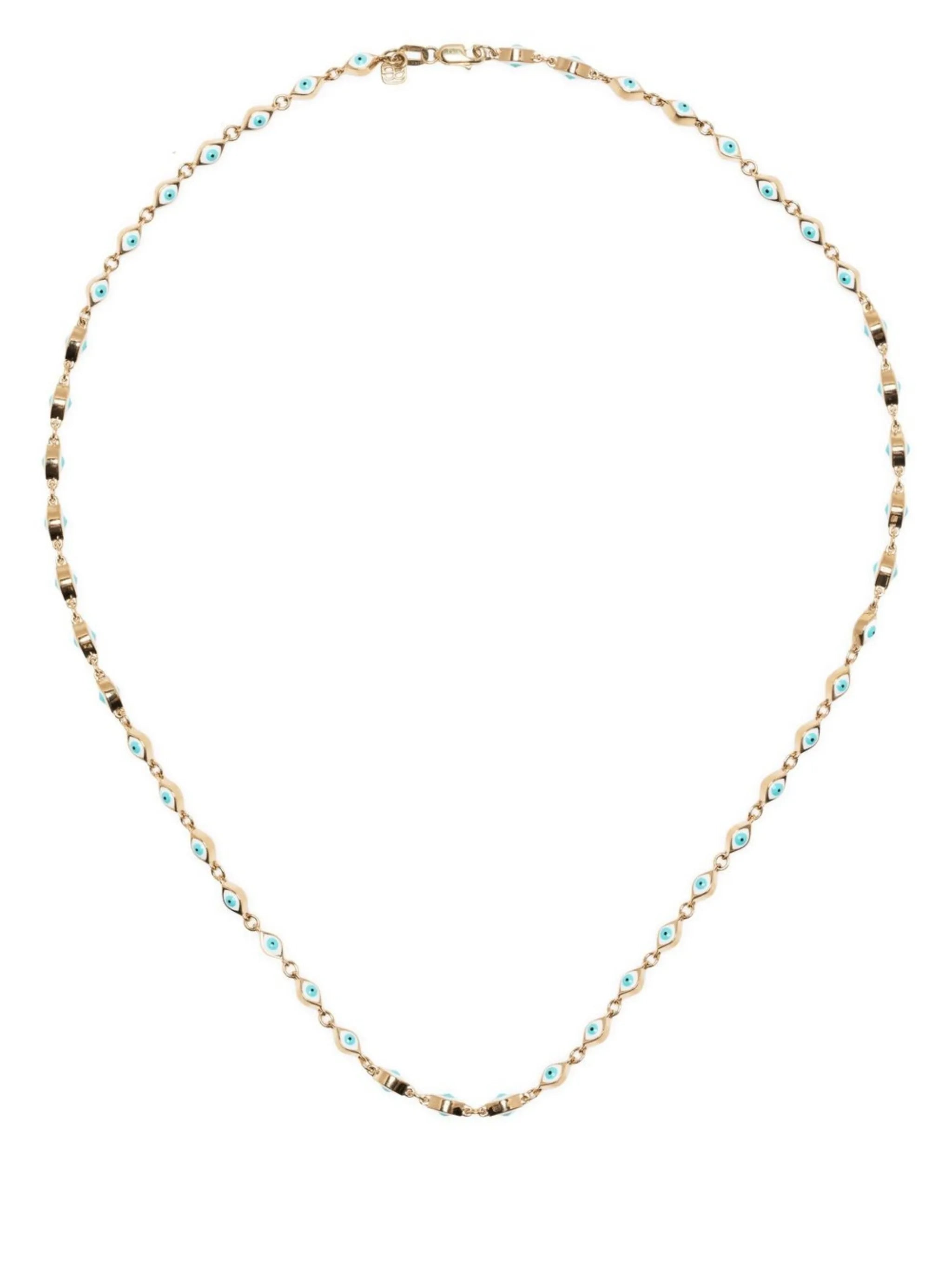 14kt yellow gold evil eye necklace