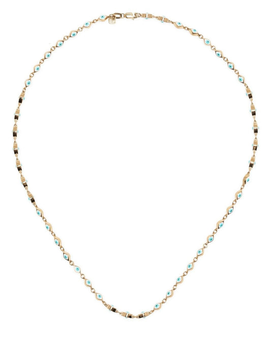 14kt yellow gold evil eye necklace